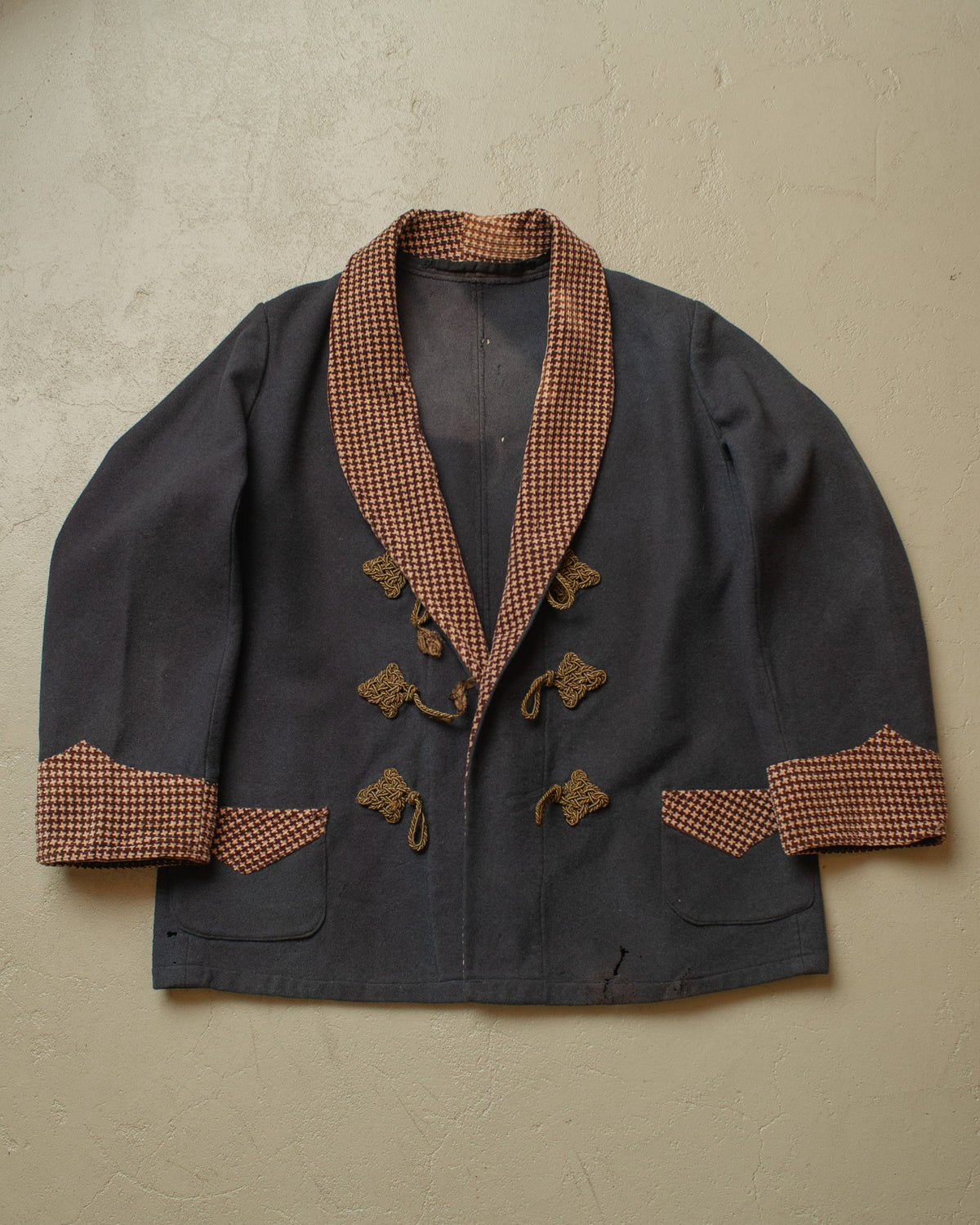1920s German distressed Smoking Jacket grey - M/L