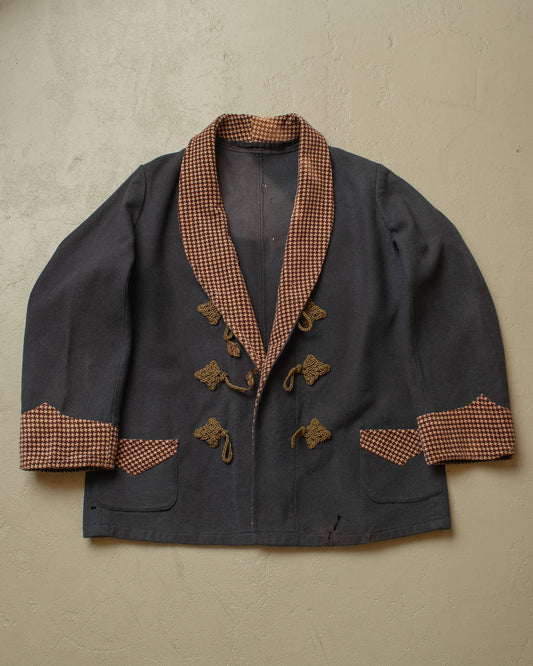1920s German distressed Smoking Jacket grey - M/L