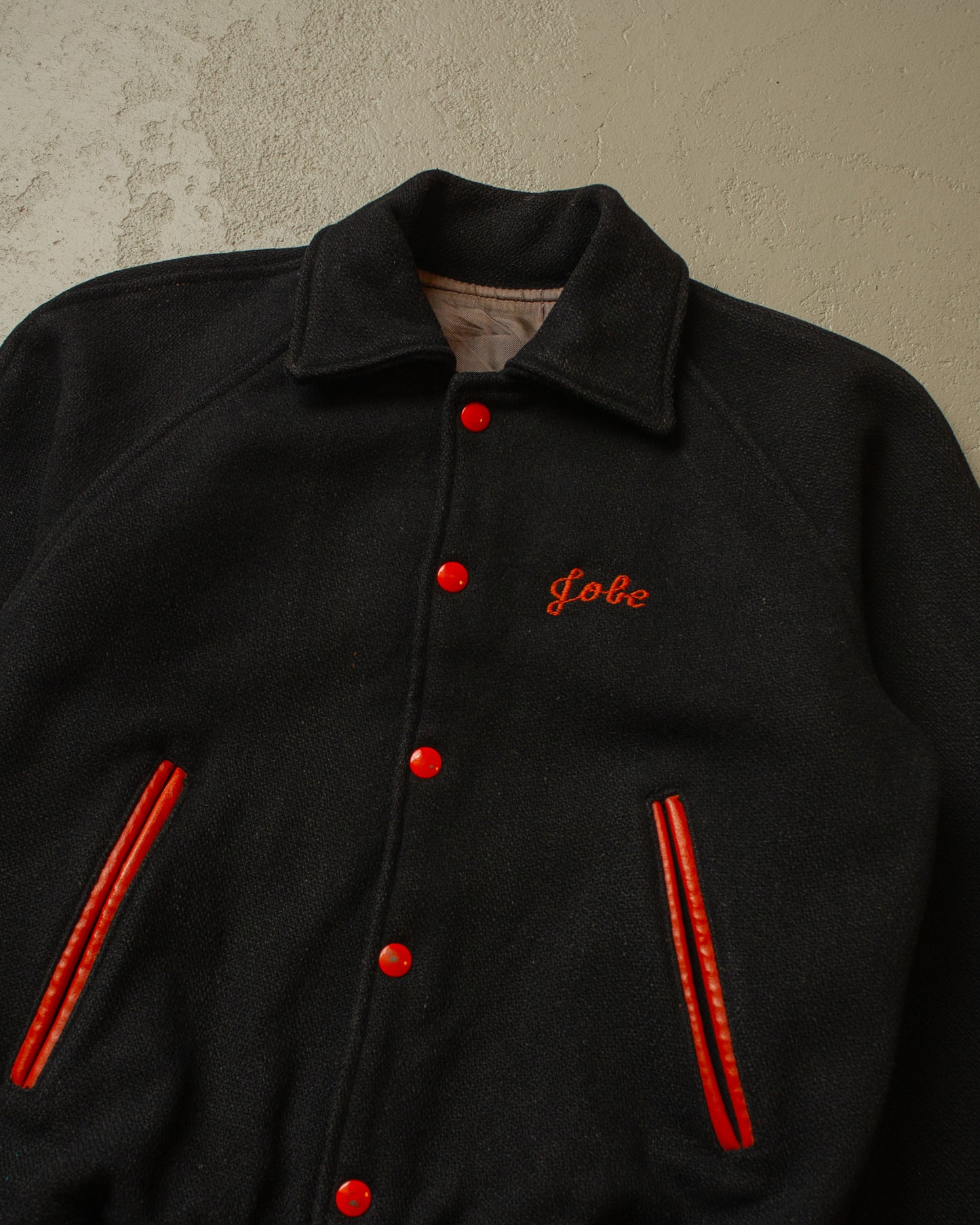 1960s Wool Varsity Jacket black - S