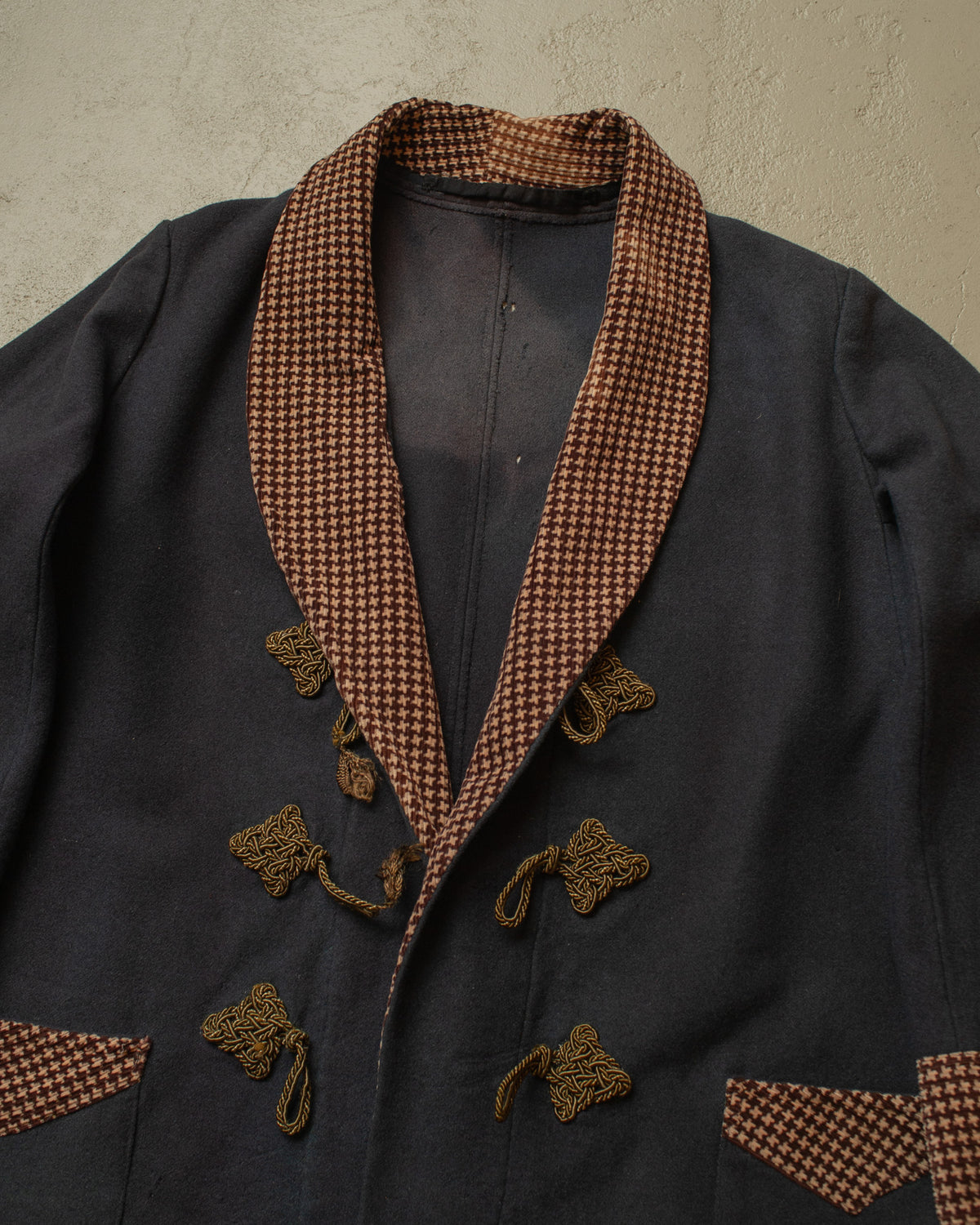 1920s German distressed Smoking Jacket grey - M/L
