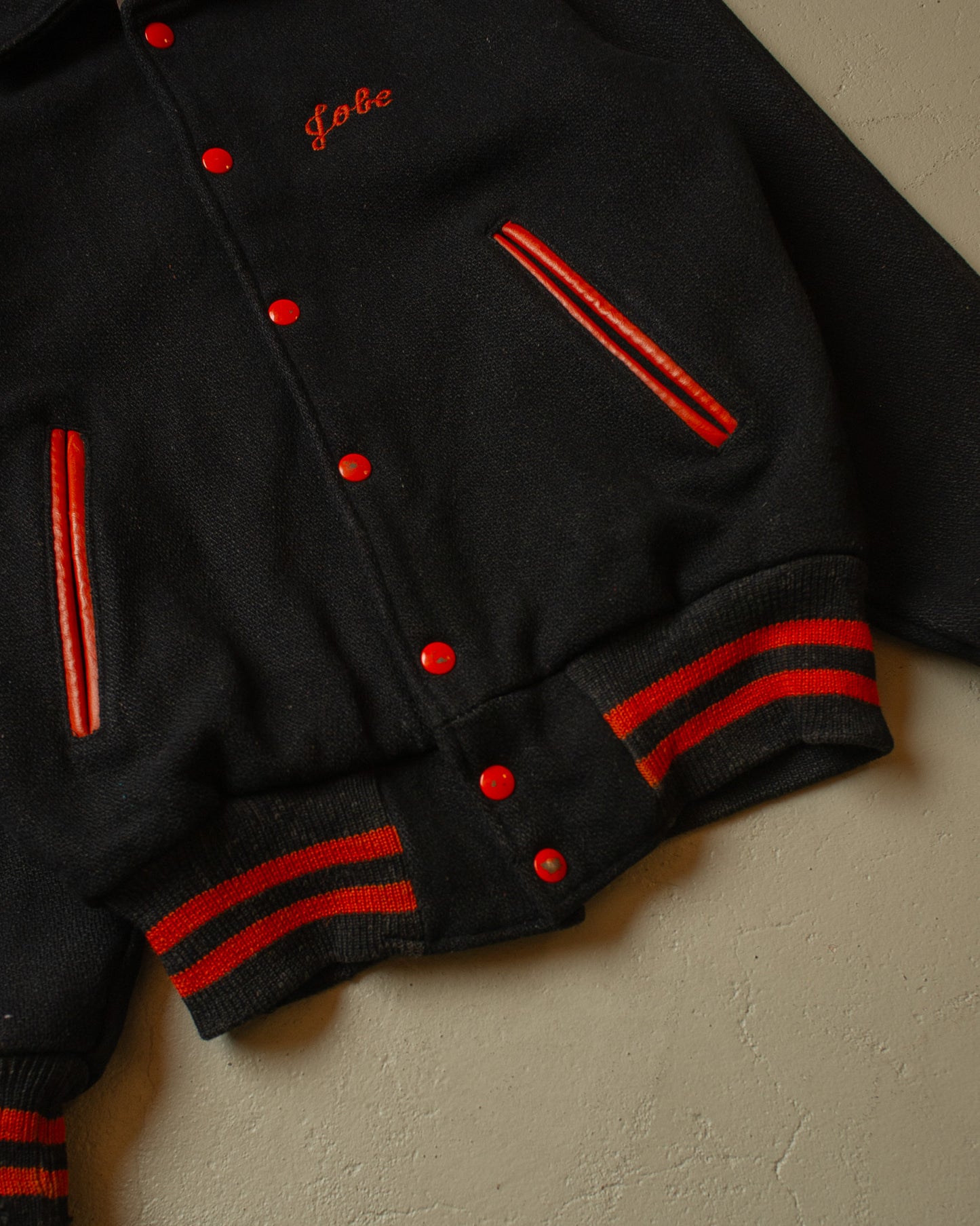 1960s Wool Varsity Jacket black - S