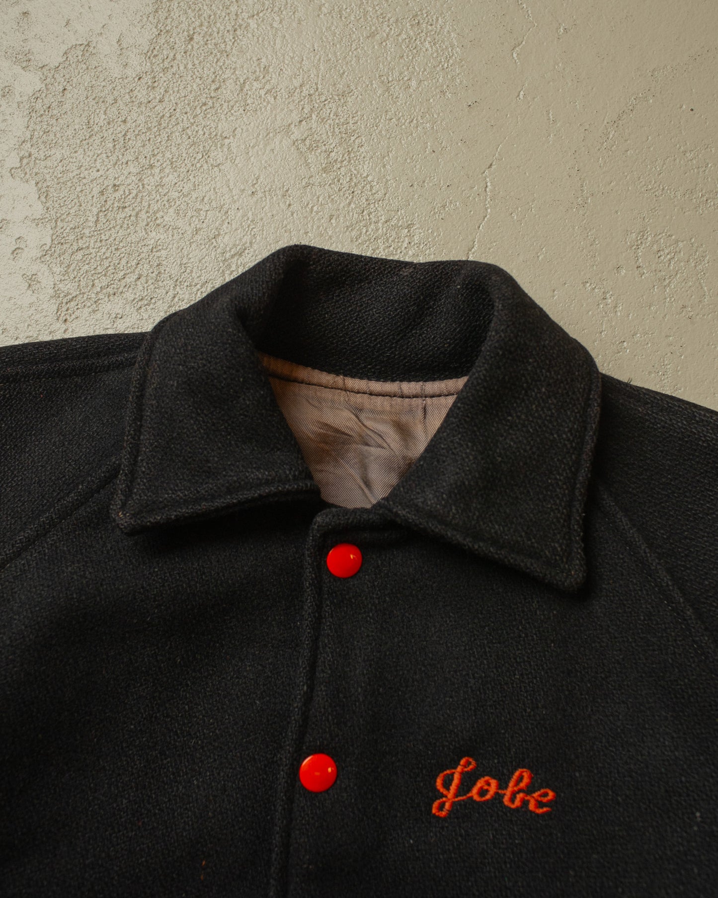 1960s Wool Varsity Jacket black - S