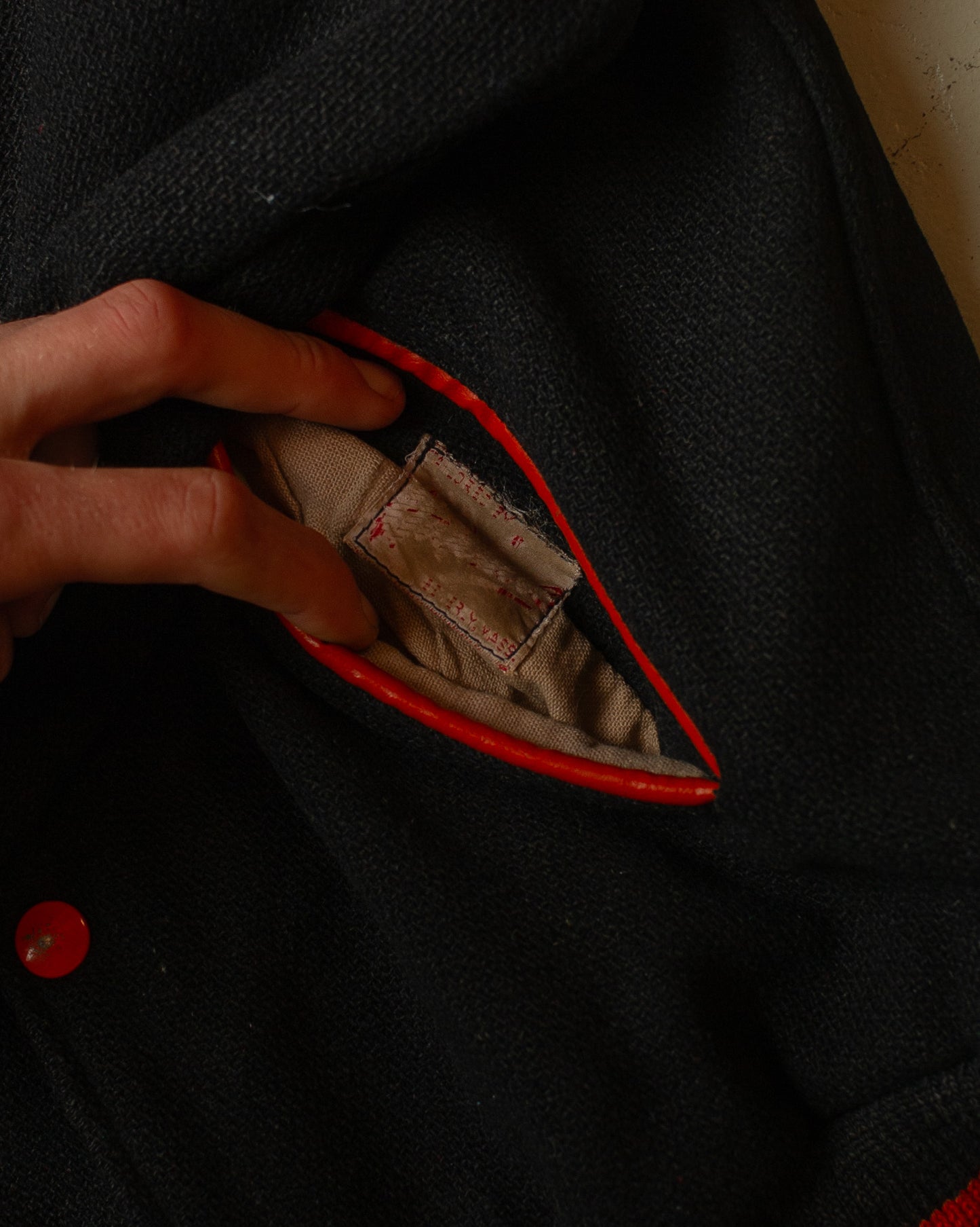 1960s Wool Varsity Jacket black - S