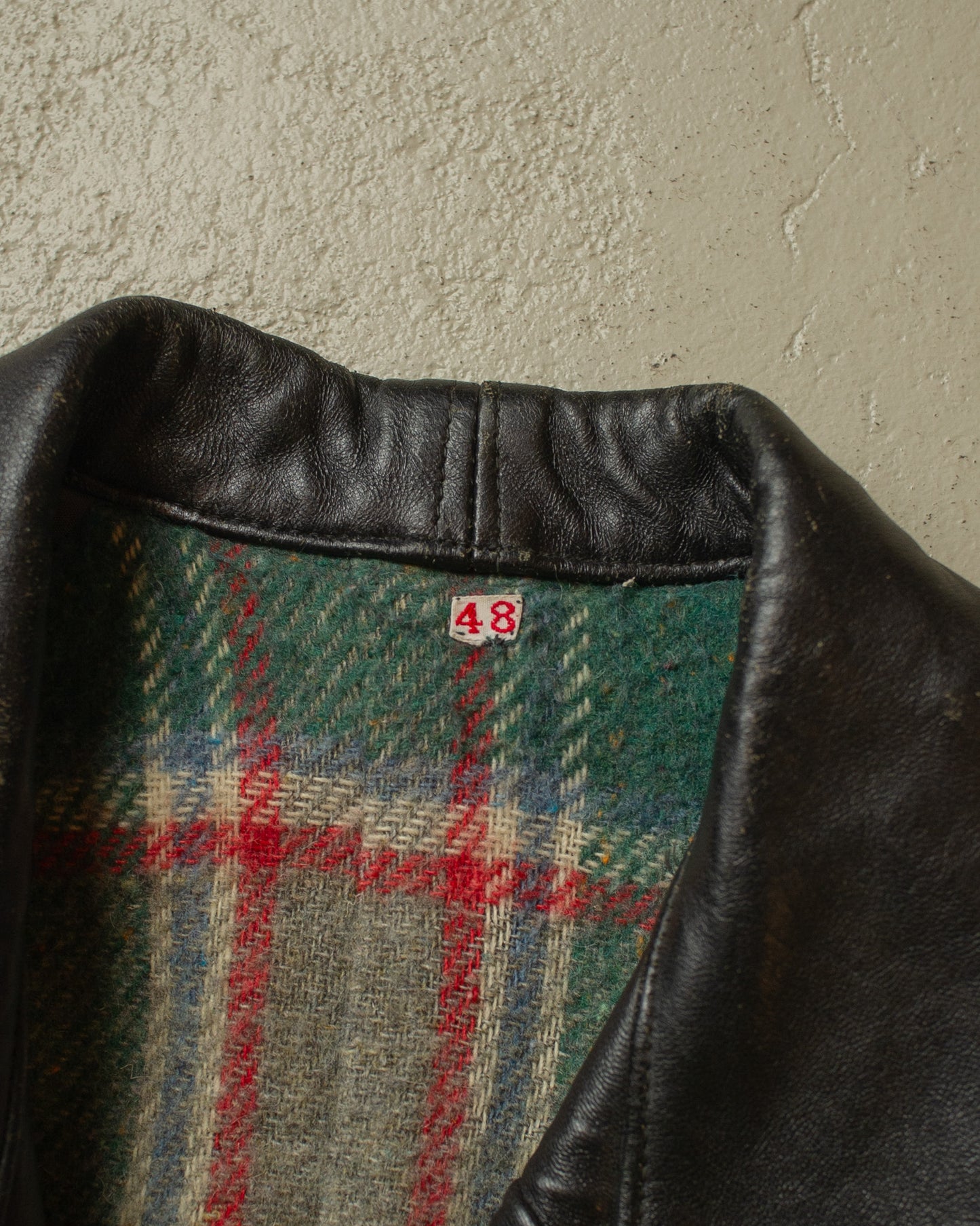 1950s/60s French Fireman Leather Jacket black - S/M