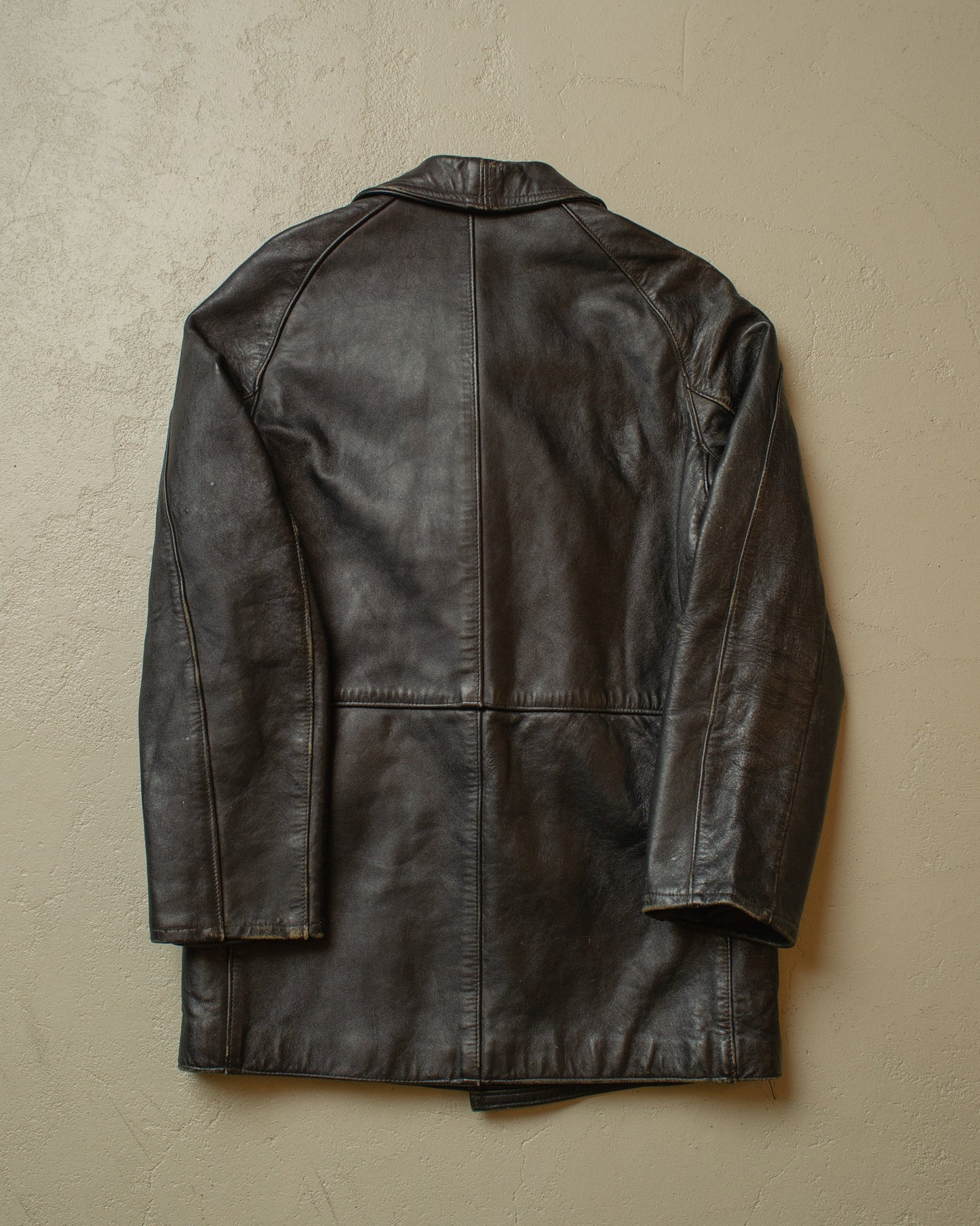 1950s/60s French Fireman Leather Jacket black - S/M