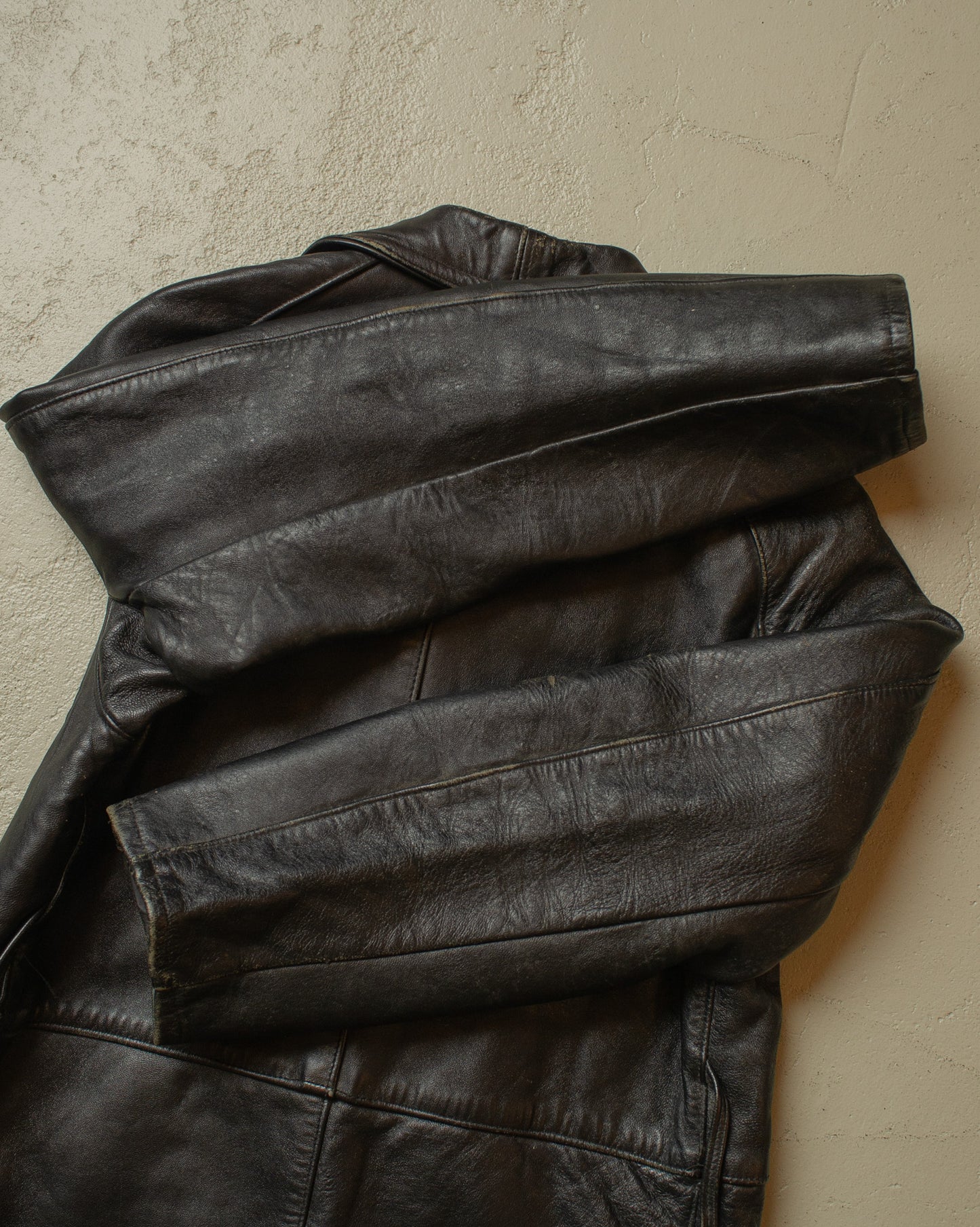 1950s/60s French Fireman Leather Jacket black - S/M