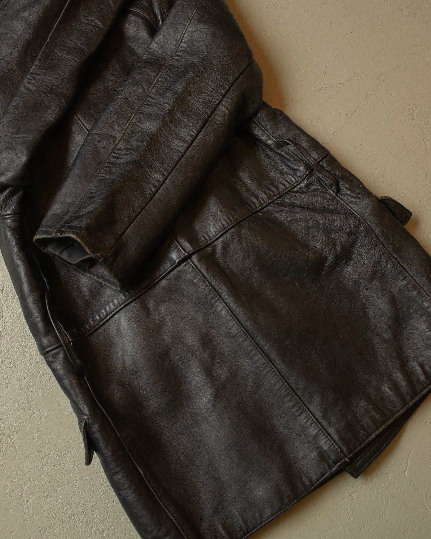 1950s/60s French Fireman Leather Jacket black - S/M