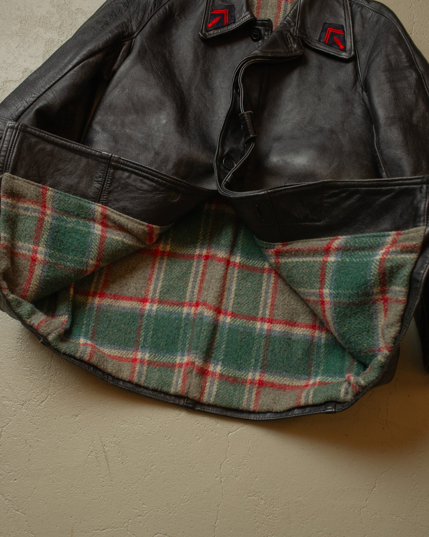 1950s/60s French Fireman Leather Jacket black - S/M