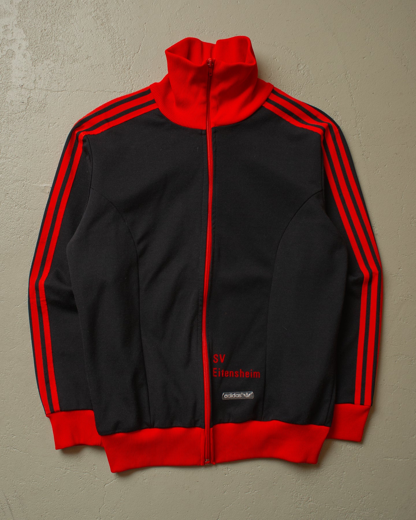 1970s Adidas Two Tone Track Jacket black/red - M/L