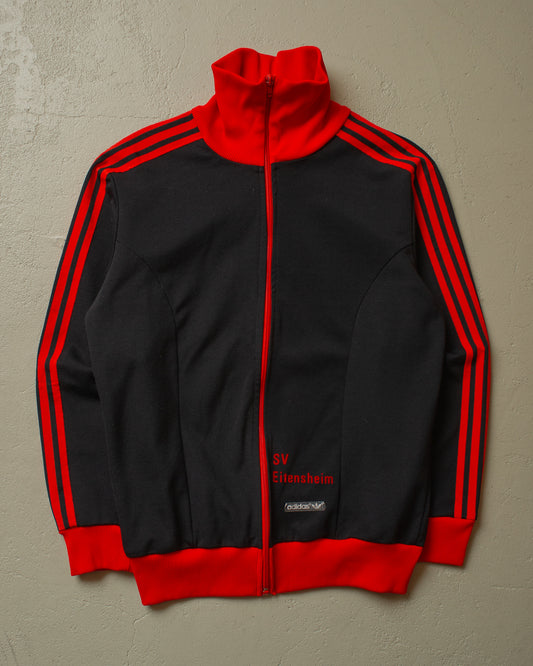 1970s Adidas Two Tone Track Jacket black/red - M/L
