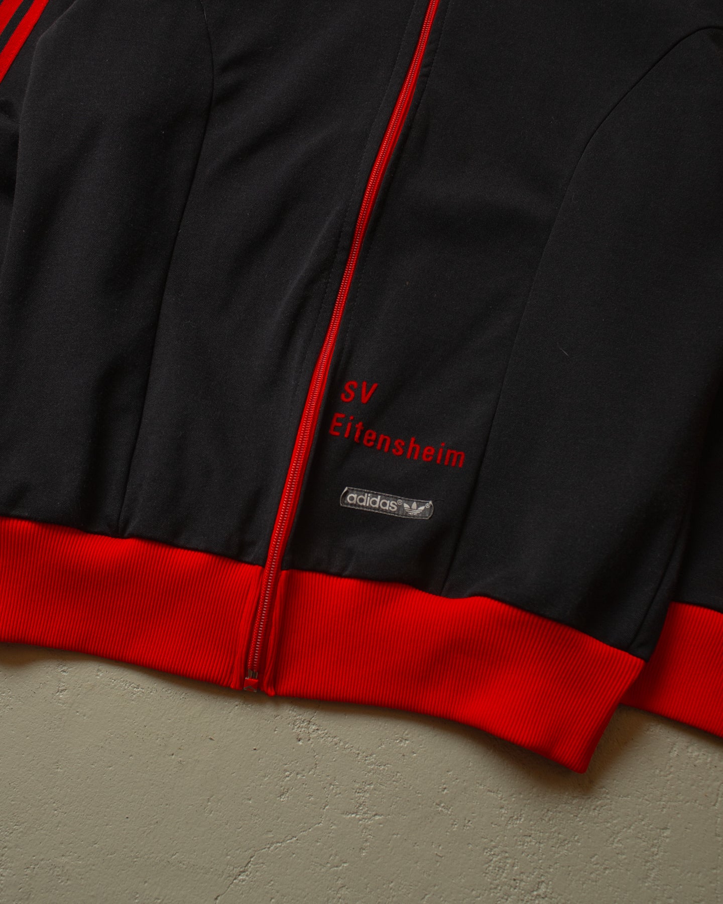 1970s Adidas Two Tone Track Jacket black/red - M/L