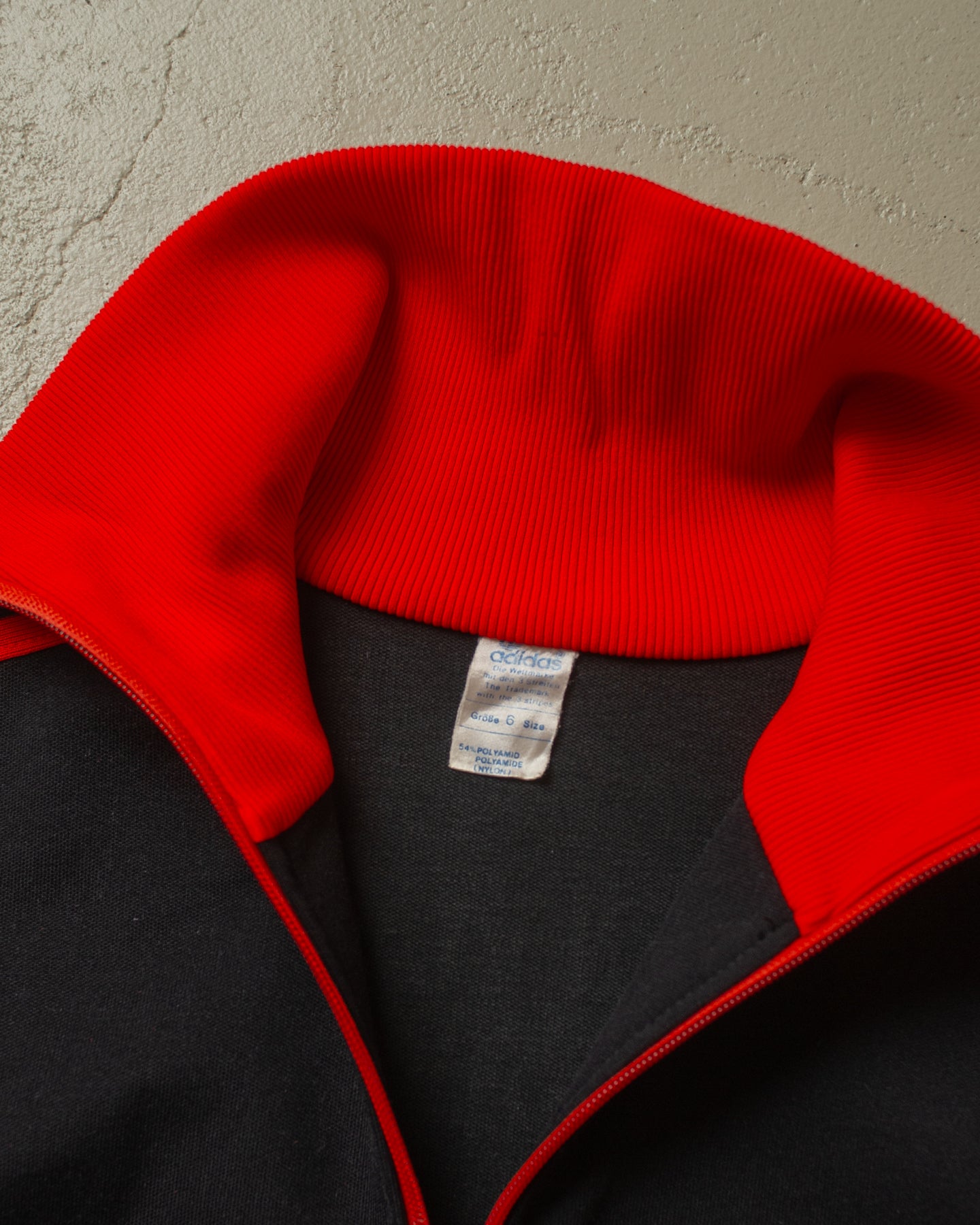 1970s Adidas Two Tone Track Jacket black/red - M/L