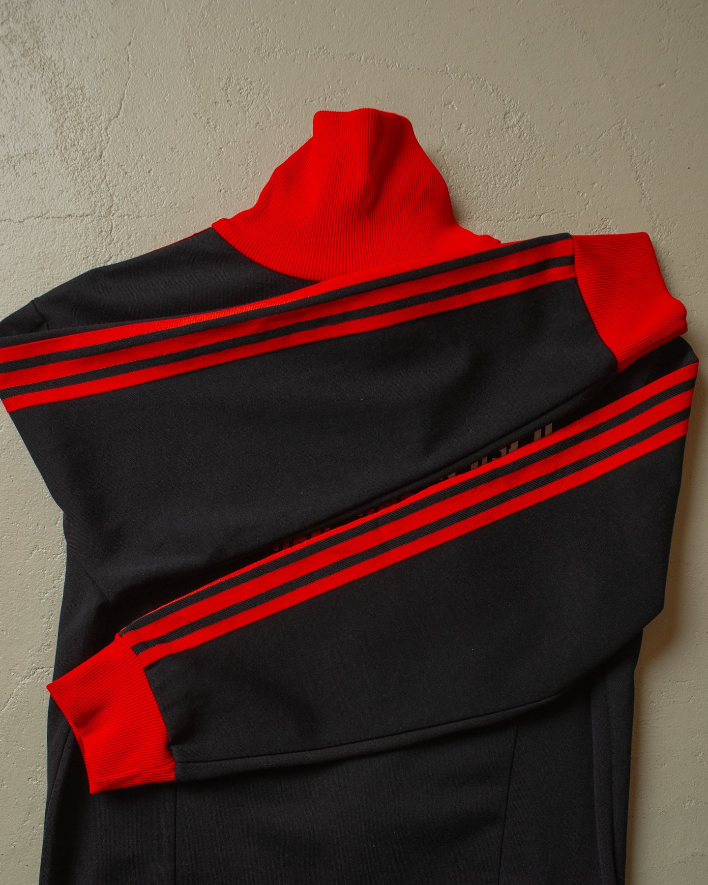 1970s Adidas Two Tone Track Jacket black/red - M/L