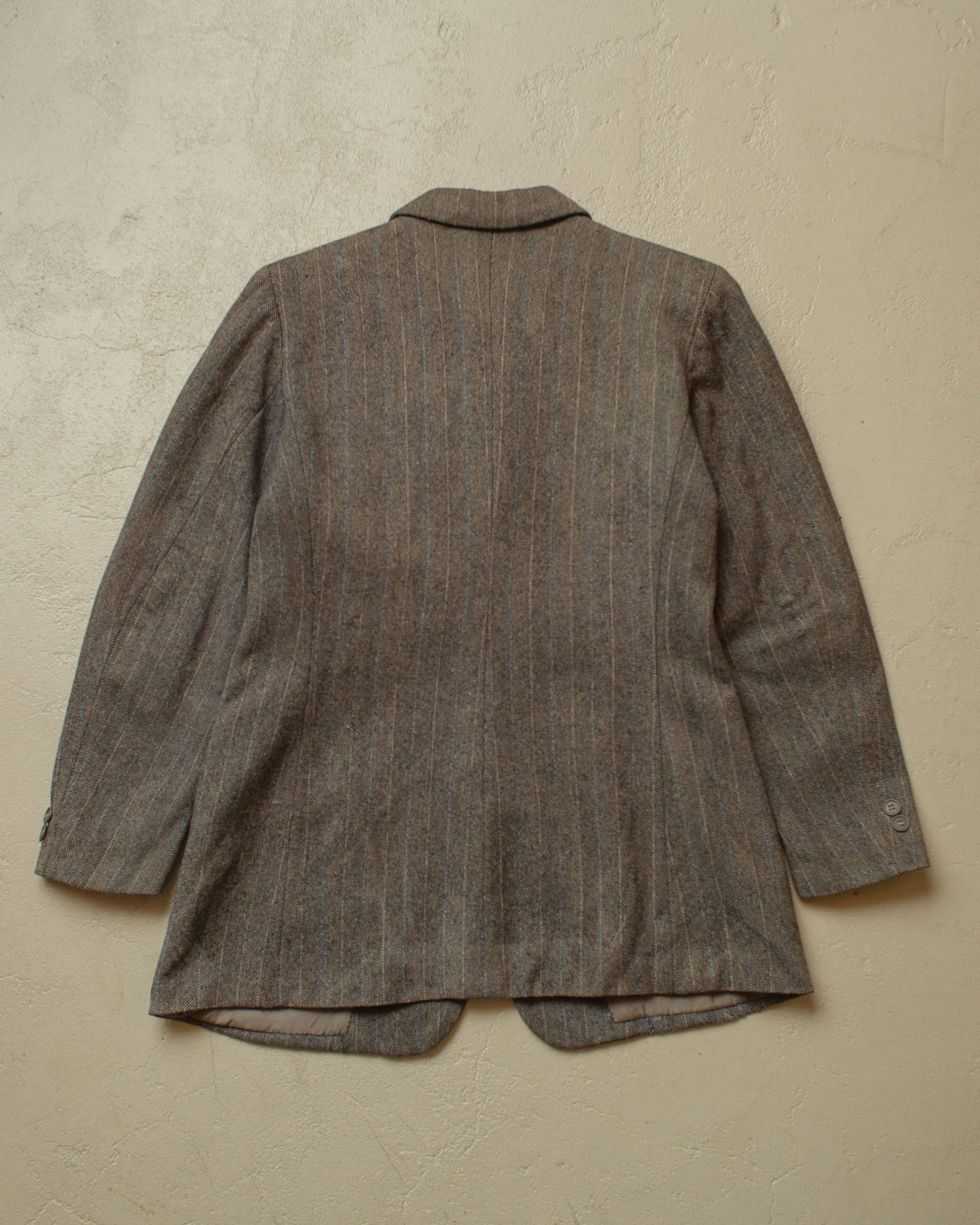 1940s Womens German Herrringbone Pinstripe Suit Jacket grey - S/M