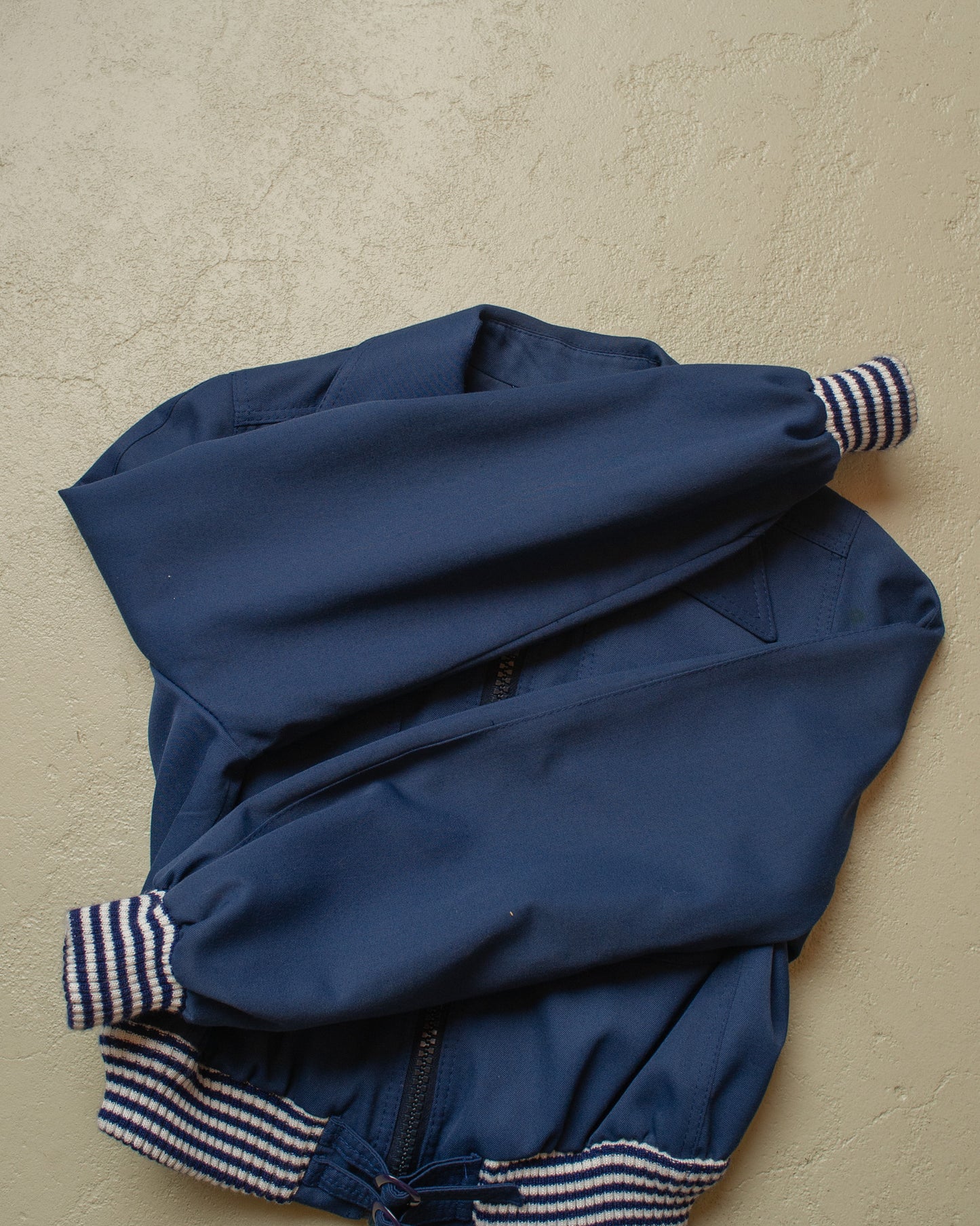 1970s Womens cropped Two Pocket Jacket navyblue - M
