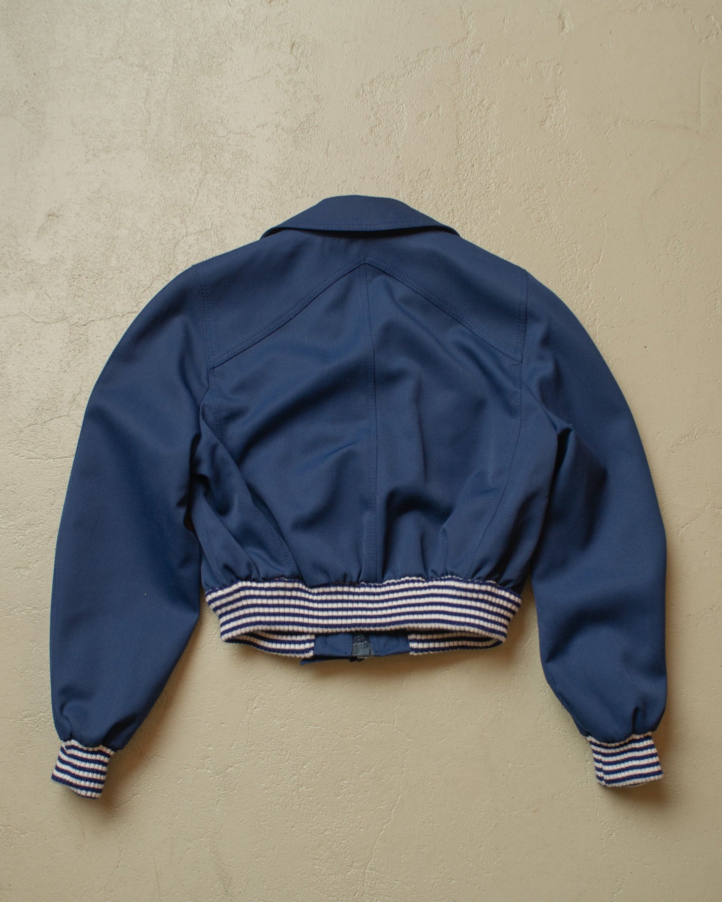 1970s Womens cropped Two Pocket Jacket navyblue - M