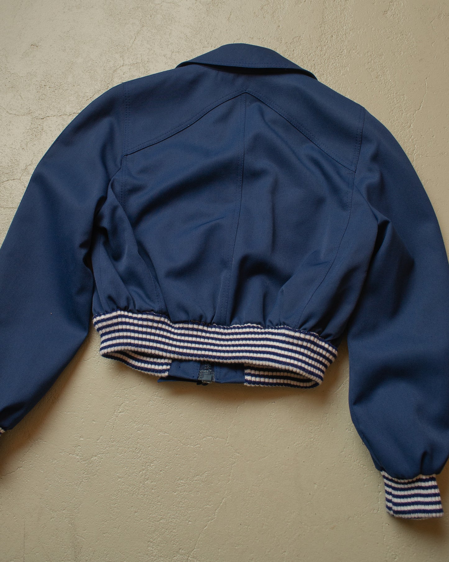 1970s Womens cropped Two Pocket Jacket navyblue - M