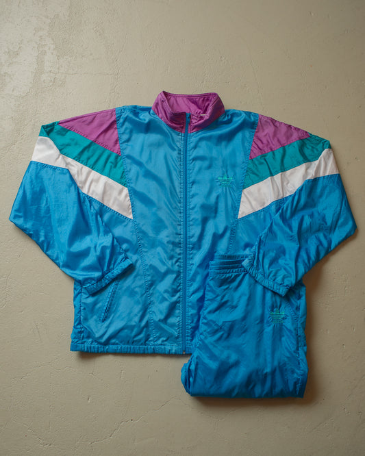 late 1980s/90s Adidas Colorblock Tracksuit multi - XL/XXL
