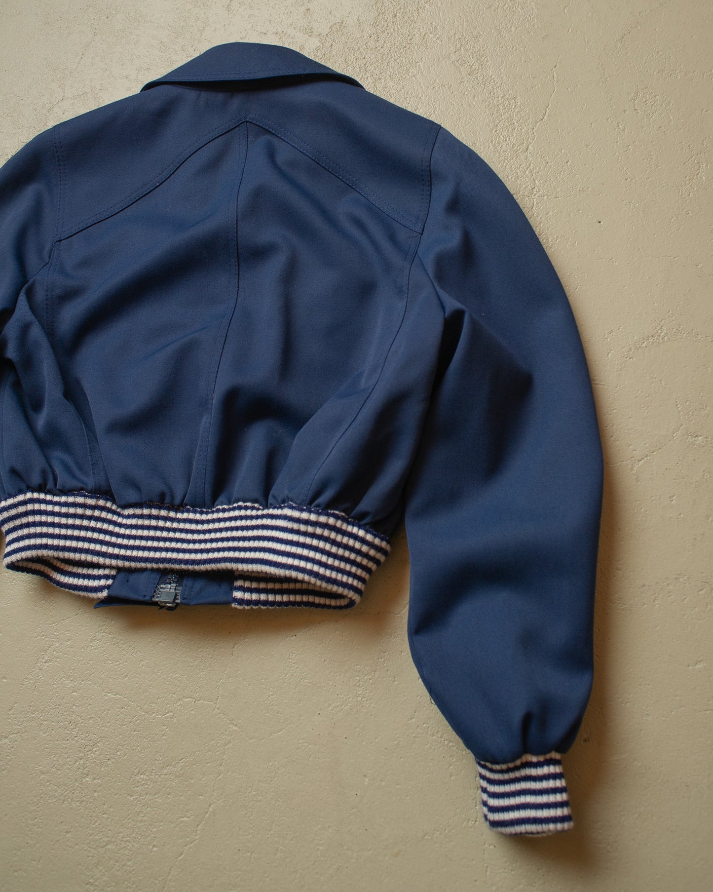 1970s Womens cropped Two Pocket Jacket navyblue - M