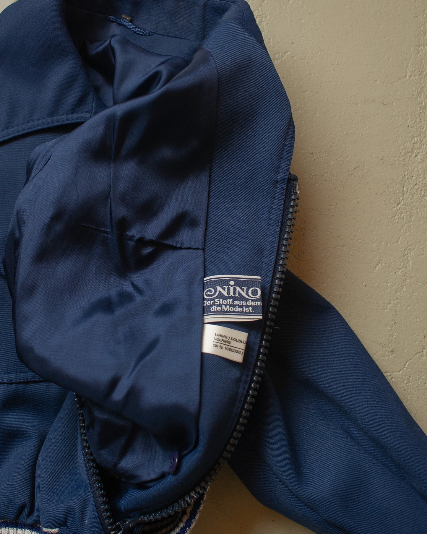 1970s Womens cropped Two Pocket Jacket navyblue - M