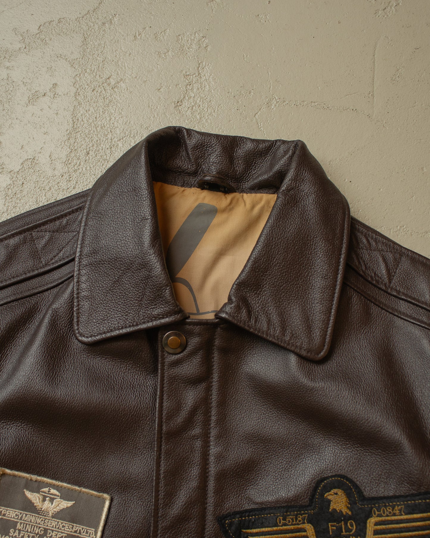1990s Leather Flight Jacket brown - XXL