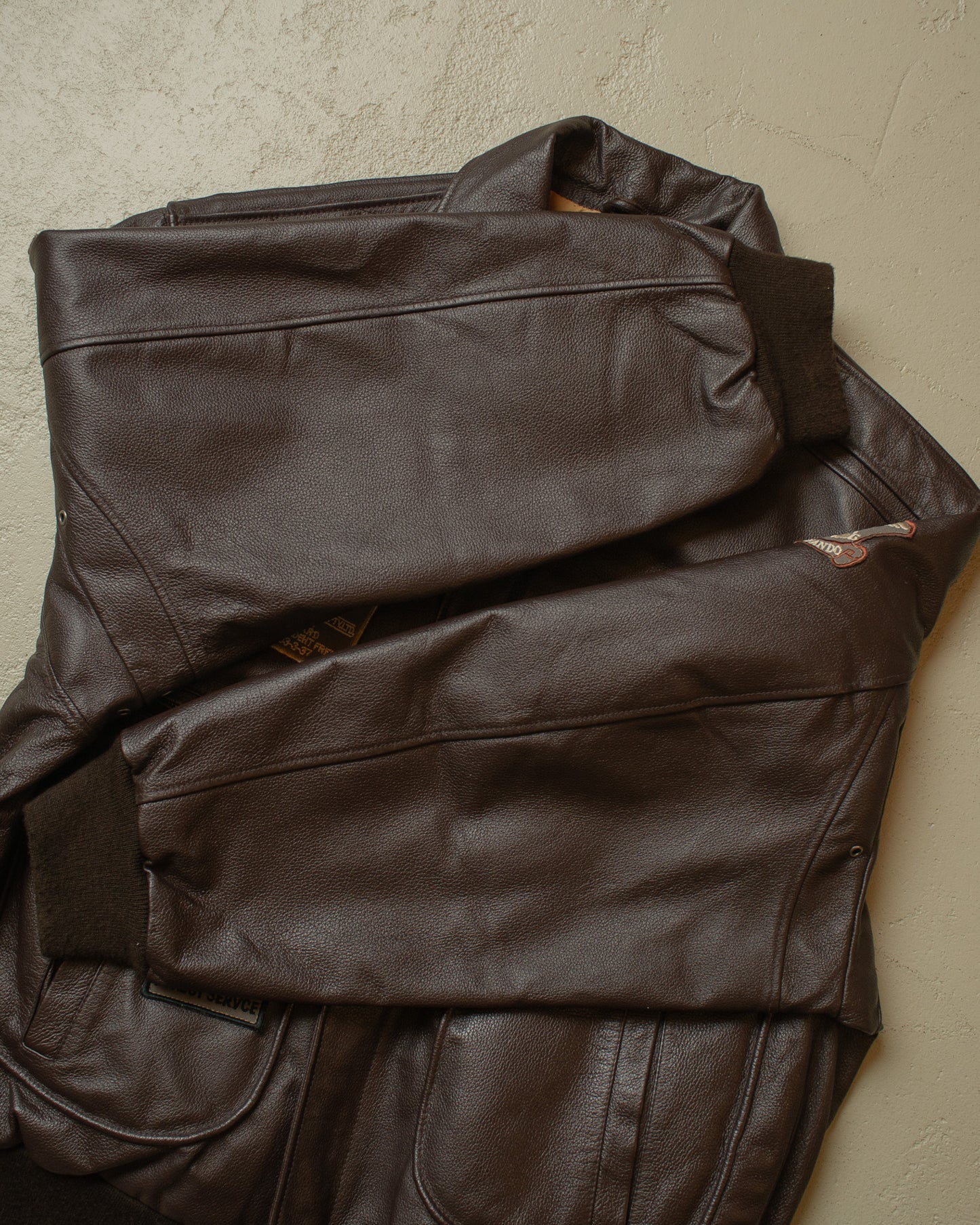 1990s Leather Flight Jacket brown - XXL
