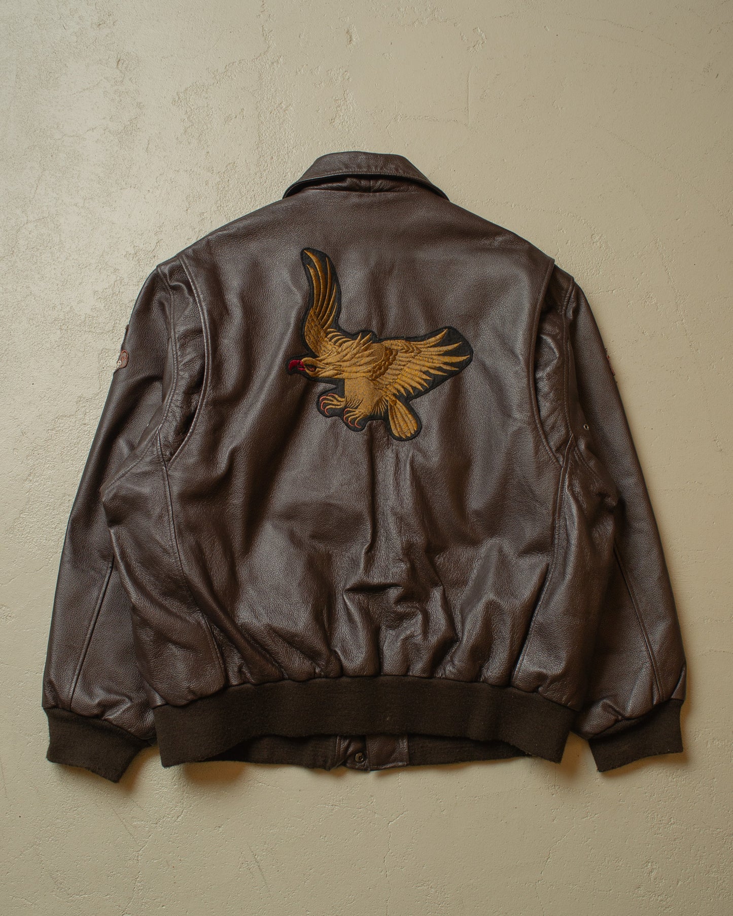 1990s Leather Flight Jacket brown - XXL