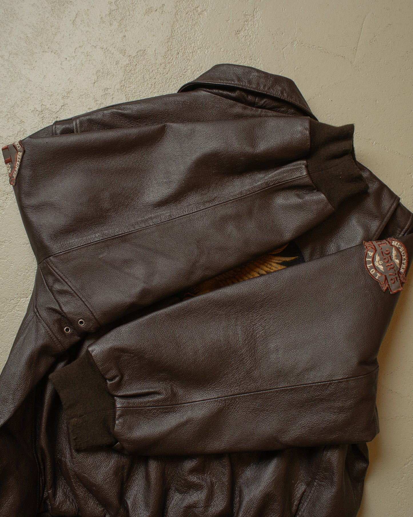 1990s Leather Flight Jacket brown - XXL