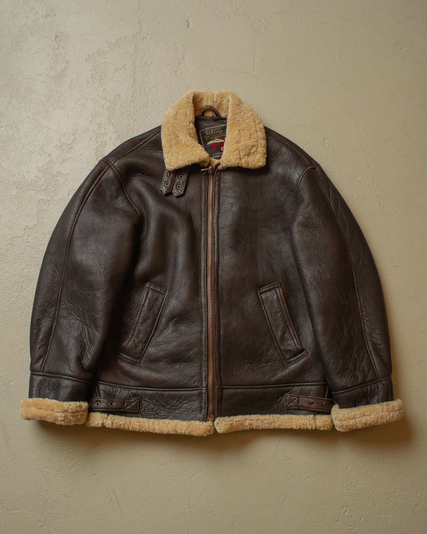 2000s Leather Sherpa Jacket brown - M/L