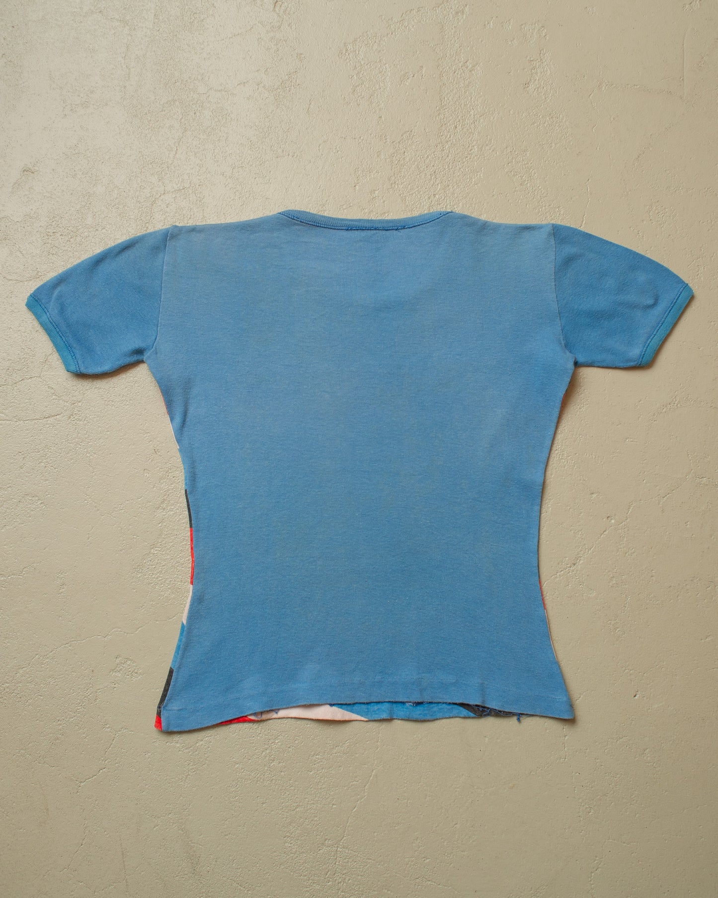 1960s/70s Wave Pattern Ringer T-shirt multi - S/M