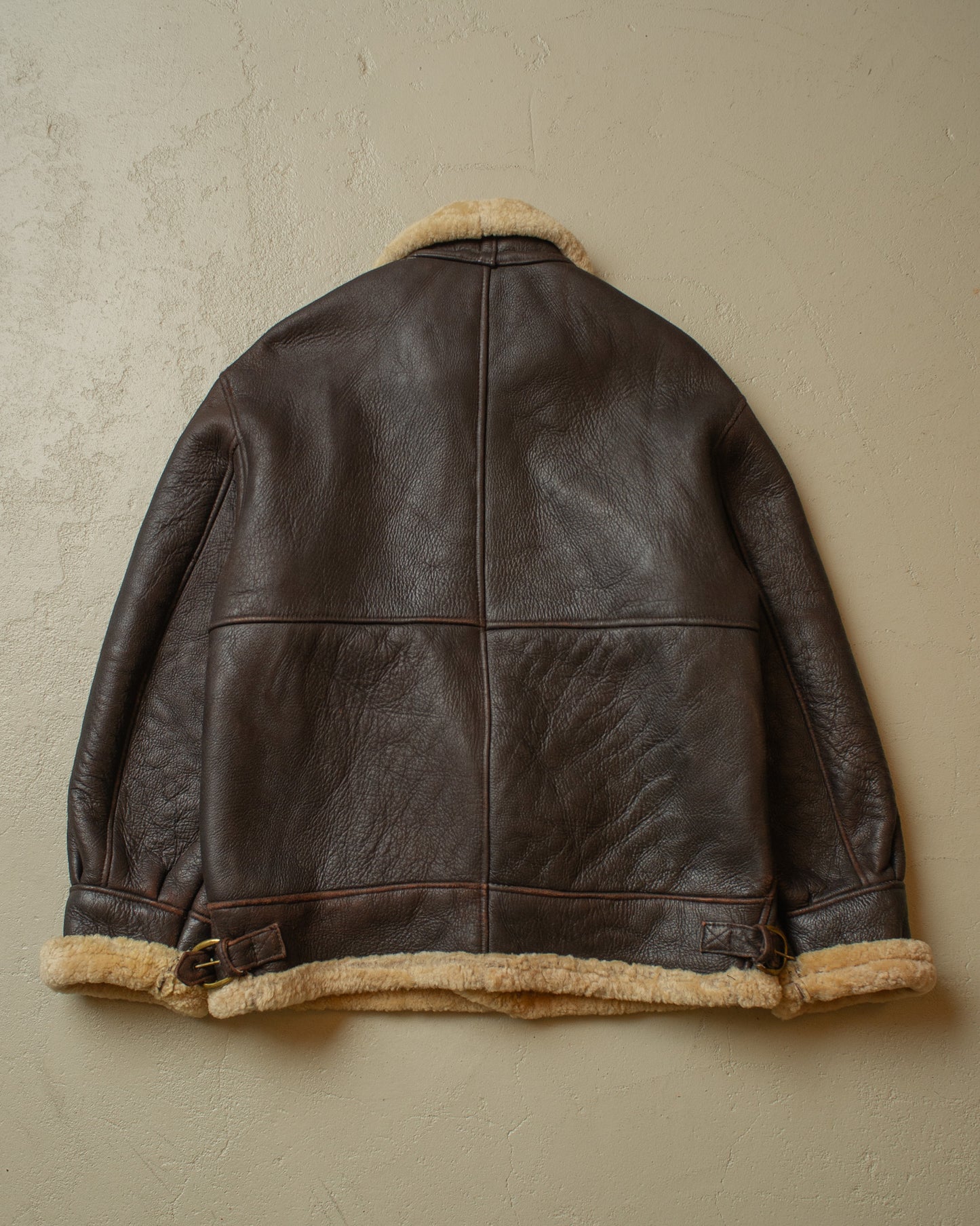2000s Leather Sherpa Jacket brown - M/L