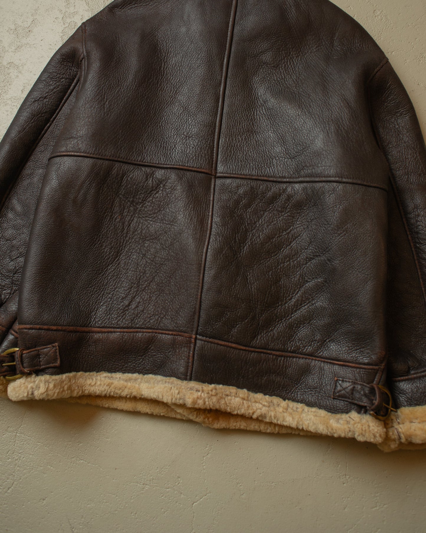2000s Leather Sherpa Jacket brown - M/L