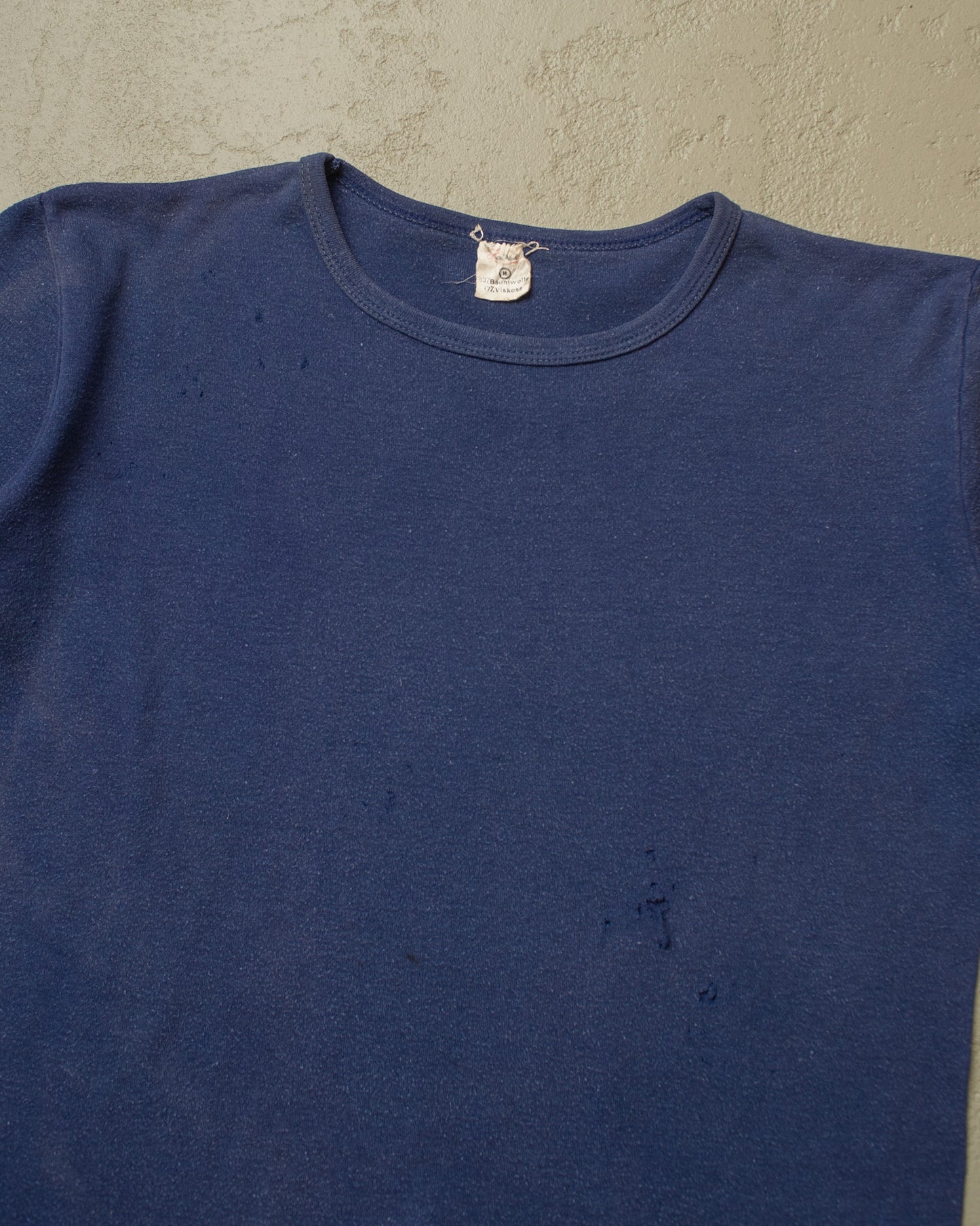 1970s distressed Ringer T-shirt blue - M