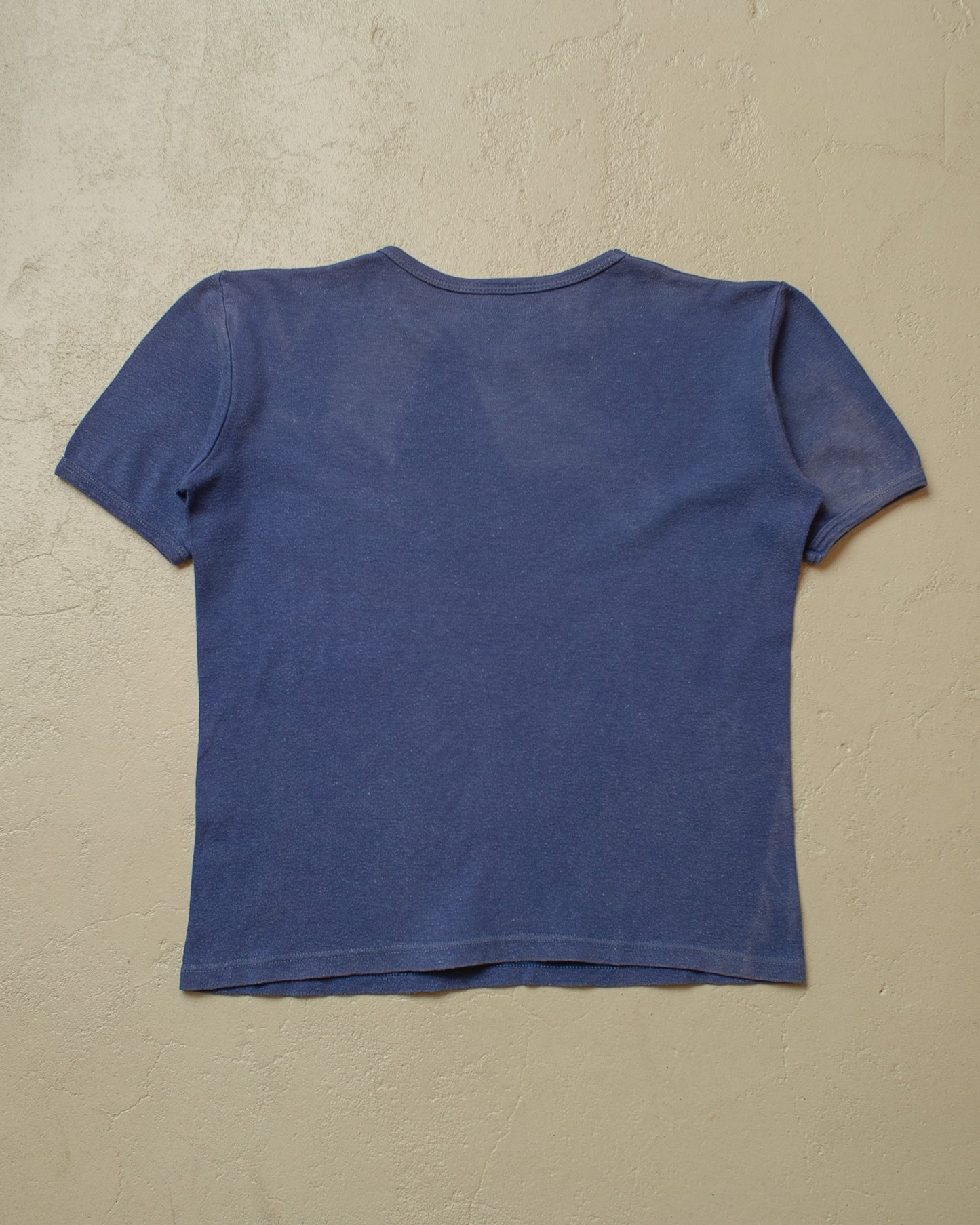 1970s distressed Ringer T-shirt blue - M