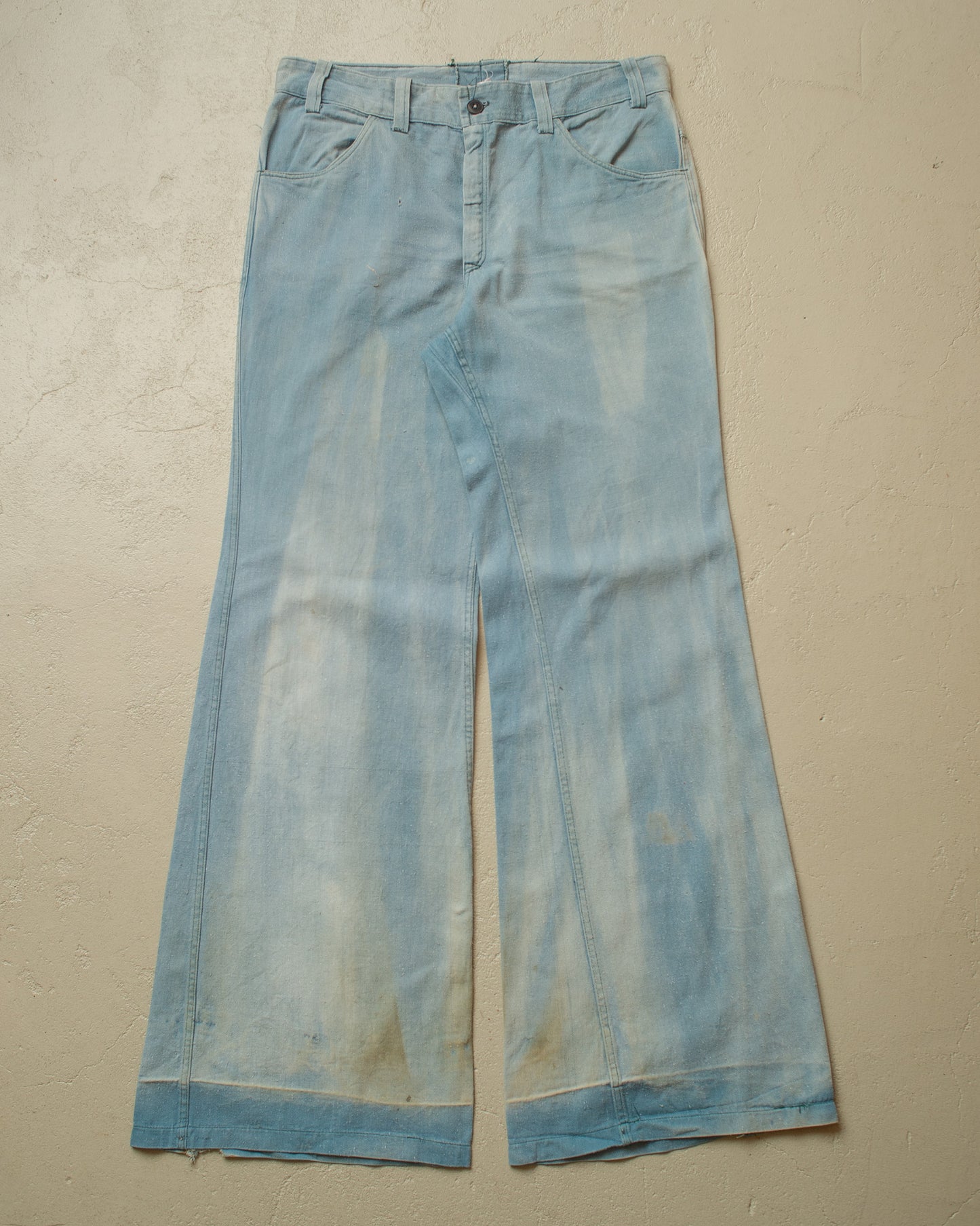 1960s/70s German Flared Workwear Cotton Twill Pants blue - W32 L33
