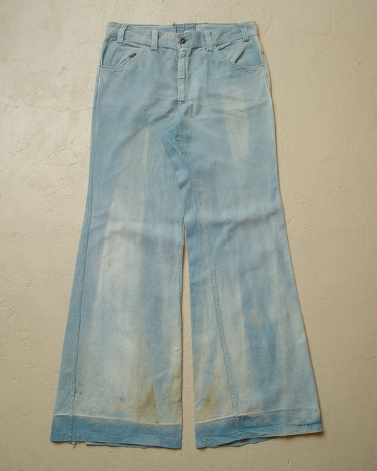 1960s/70s German Flared Workwear Cotton Twill Pants blue - W32 L33