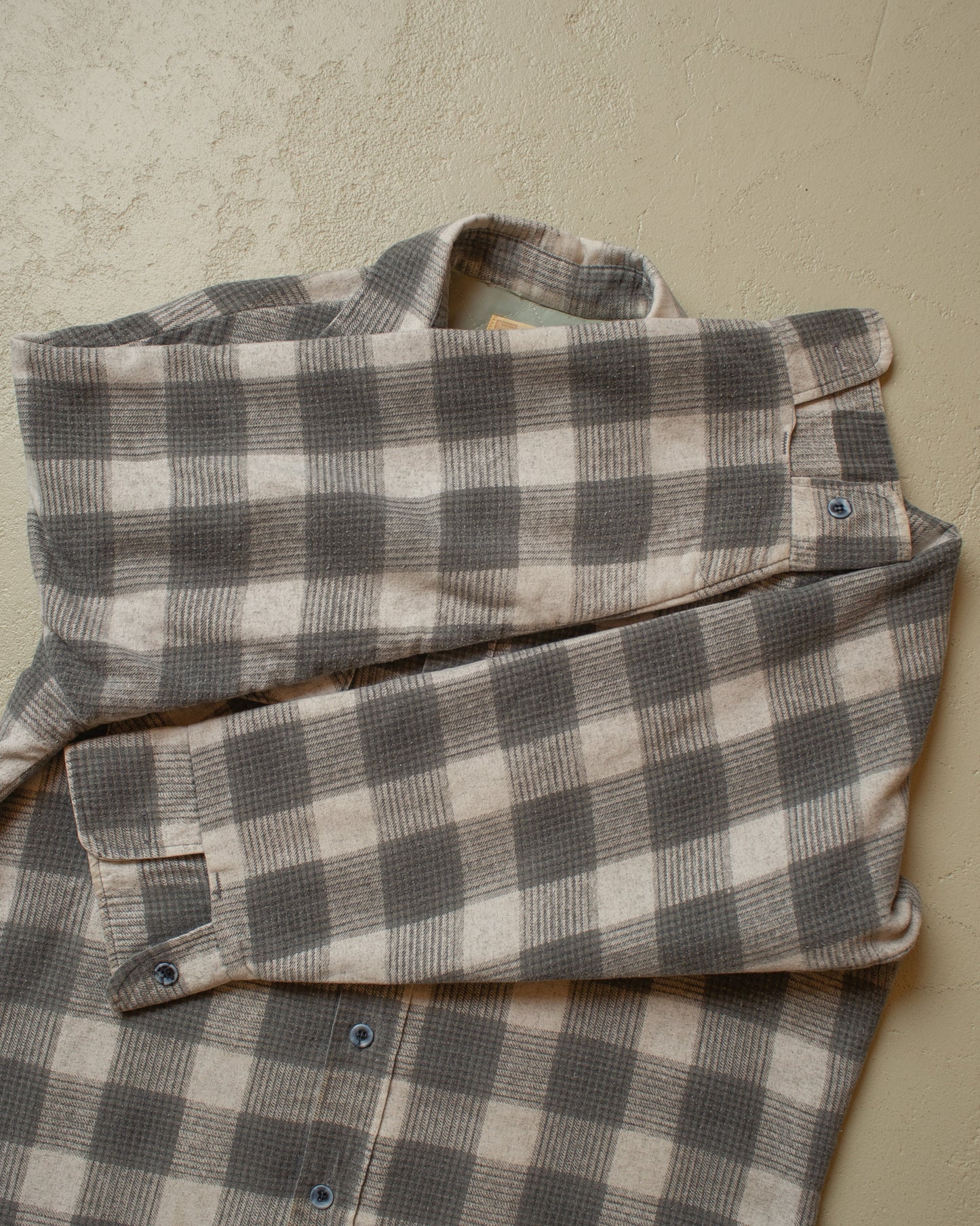 1970s Sears Fieldmaster checkered Flannel Shirt grey - L