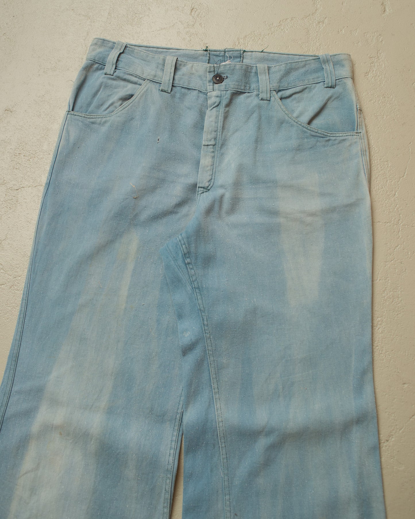 1960s/70s German Flared Workwear Cotton Twill Pants blue - W32 L33