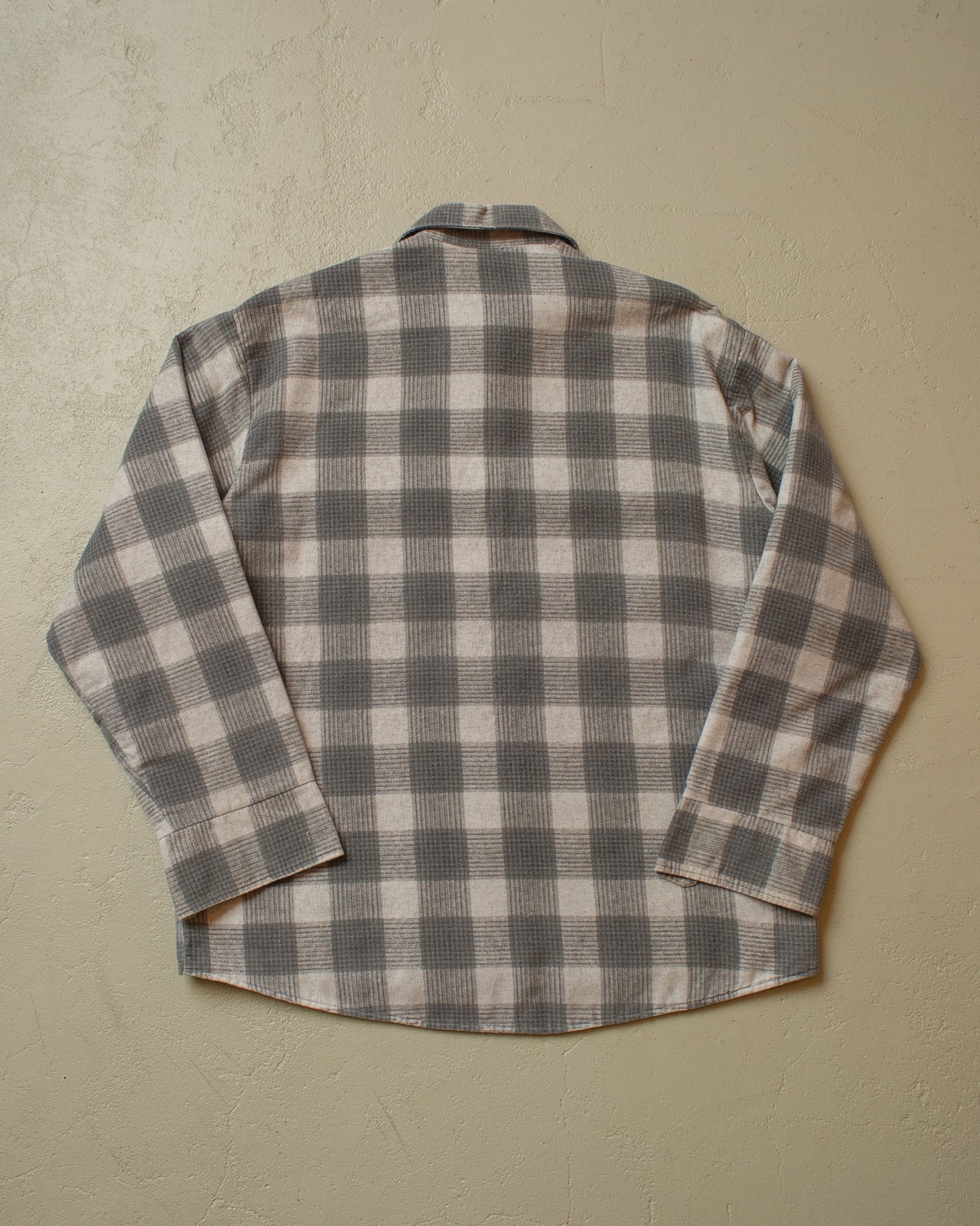 1970s Sears Fieldmaster checkered Flannel Shirt grey - L