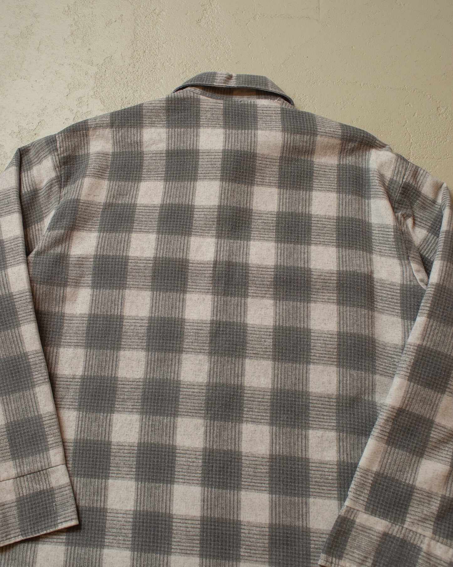 1970s Sears Fieldmaster checkered Flannel Shirt grey - L