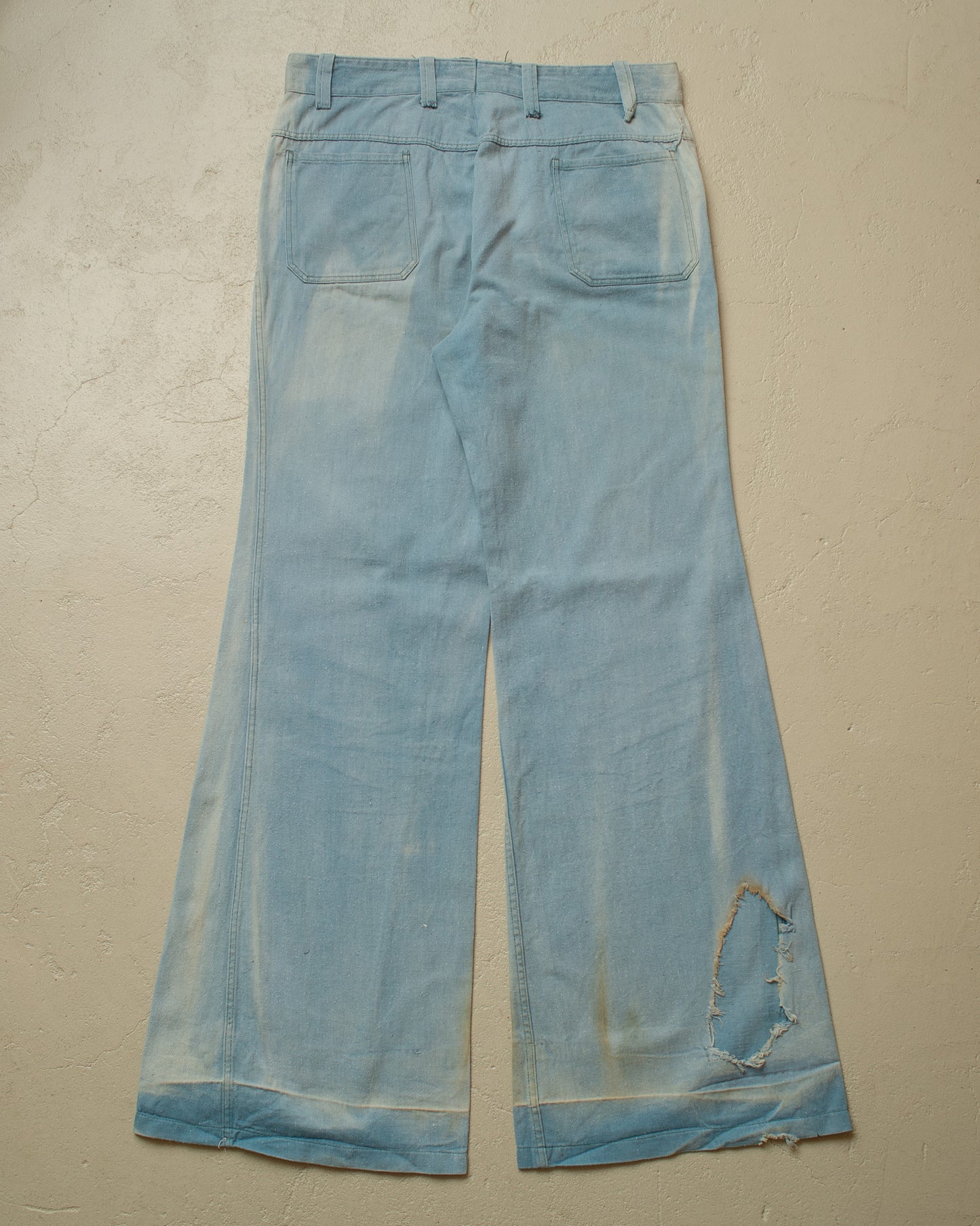 1960s/70s German Flared Workwear Cotton Twill Pants blue - W32 L33