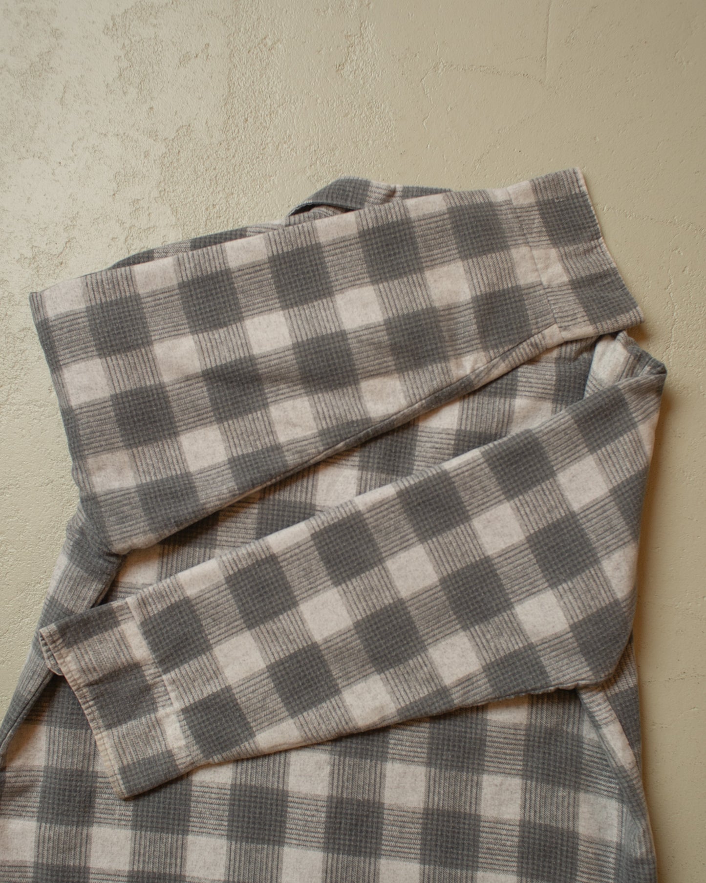 1970s Sears Fieldmaster checkered Flannel Shirt grey - L