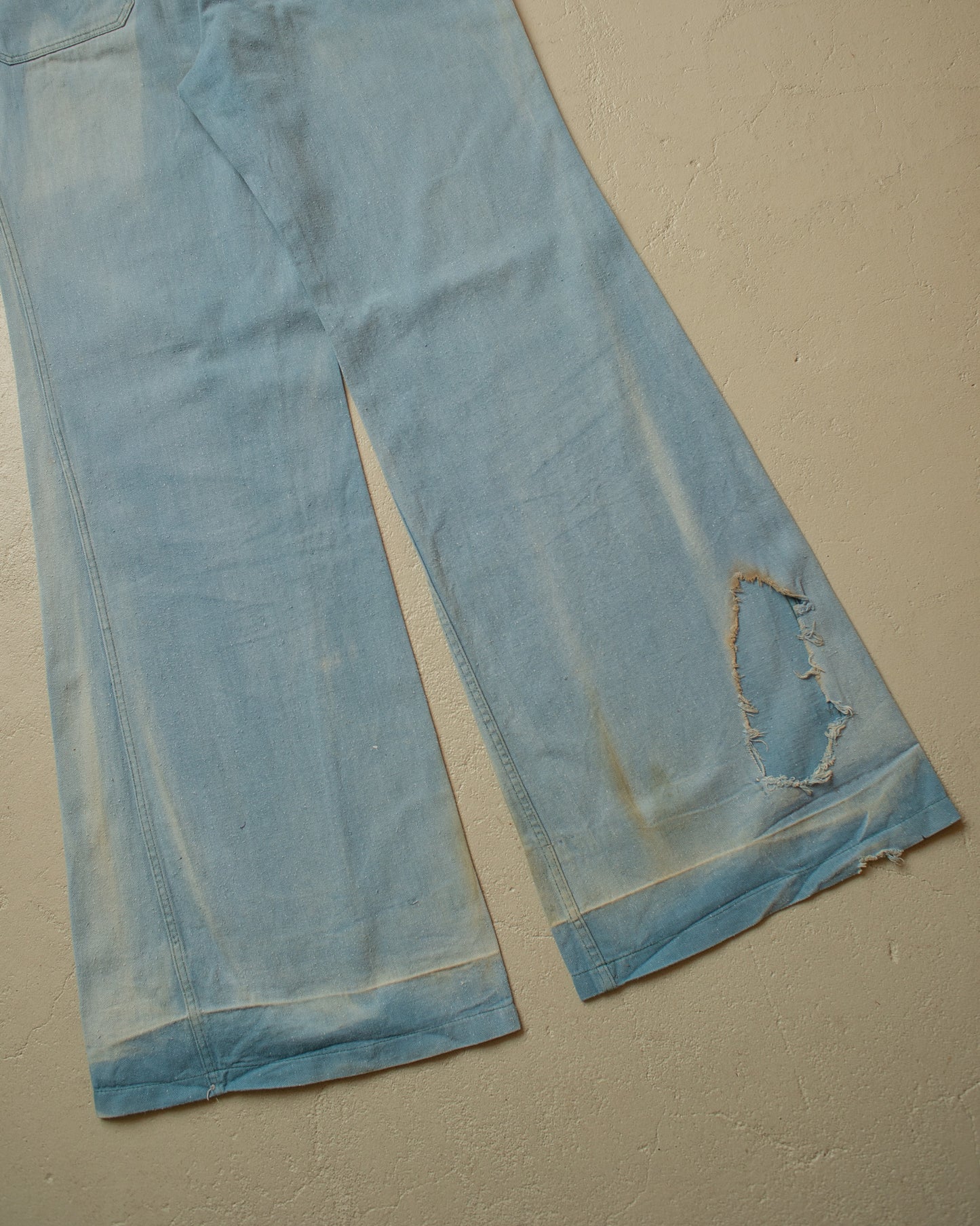 1960s/70s German Flared Workwear Cotton Twill Pants blue - W32 L33
