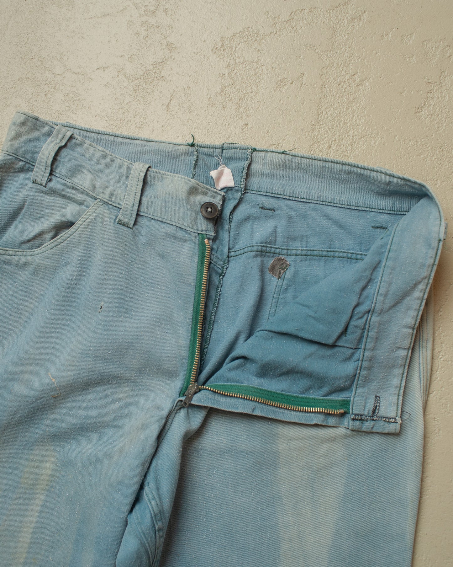 1960s/70s German Flared Workwear Cotton Twill Pants blue - W32 L33