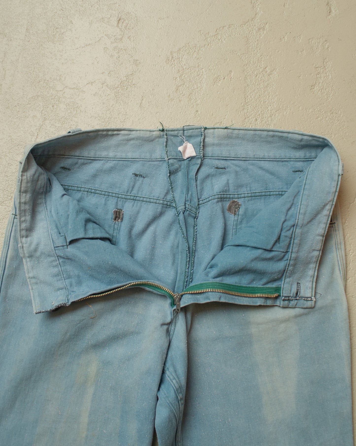 1960s/70s German Flared Workwear Cotton Twill Pants blue - W32 L33