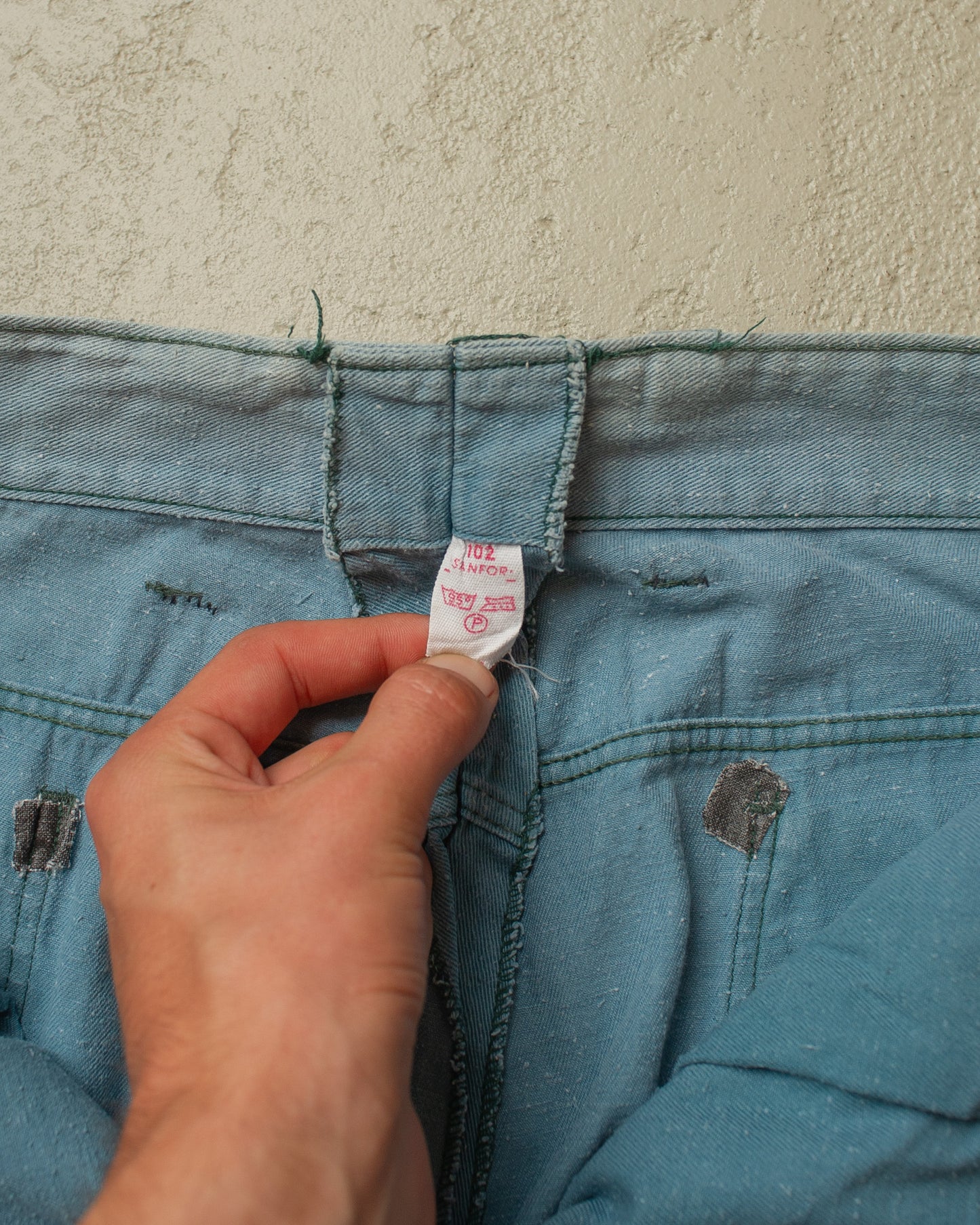 1960s/70s German Flared Workwear Cotton Twill Pants blue - W32 L33