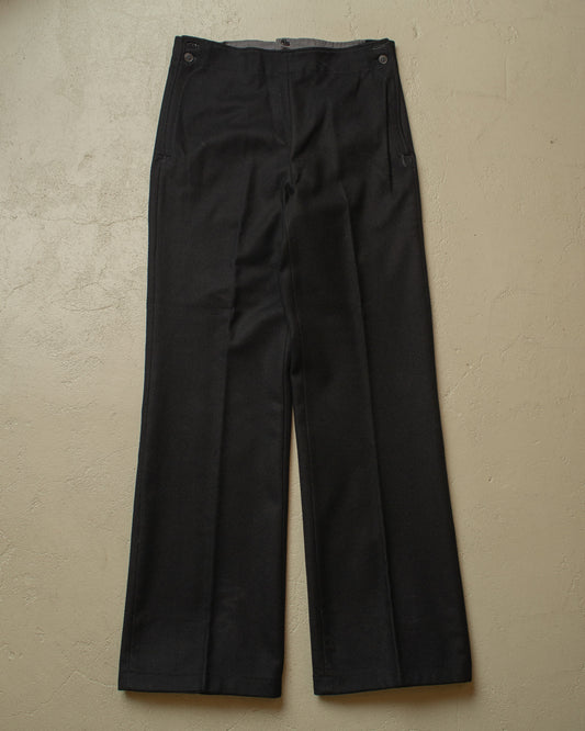 1970s/80s Soviet Navy Flared Wool Pants black - W31,5 L32