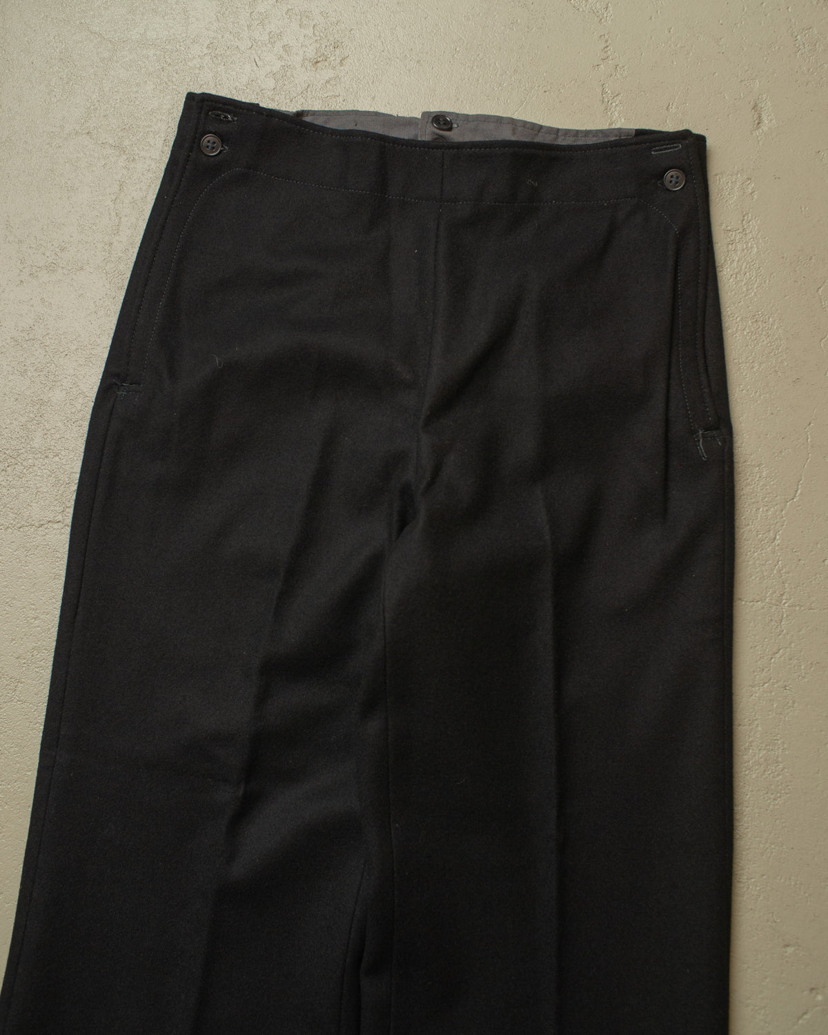 1970s/80s Soviet Navy Flared Wool Pants black - W31,5 L32