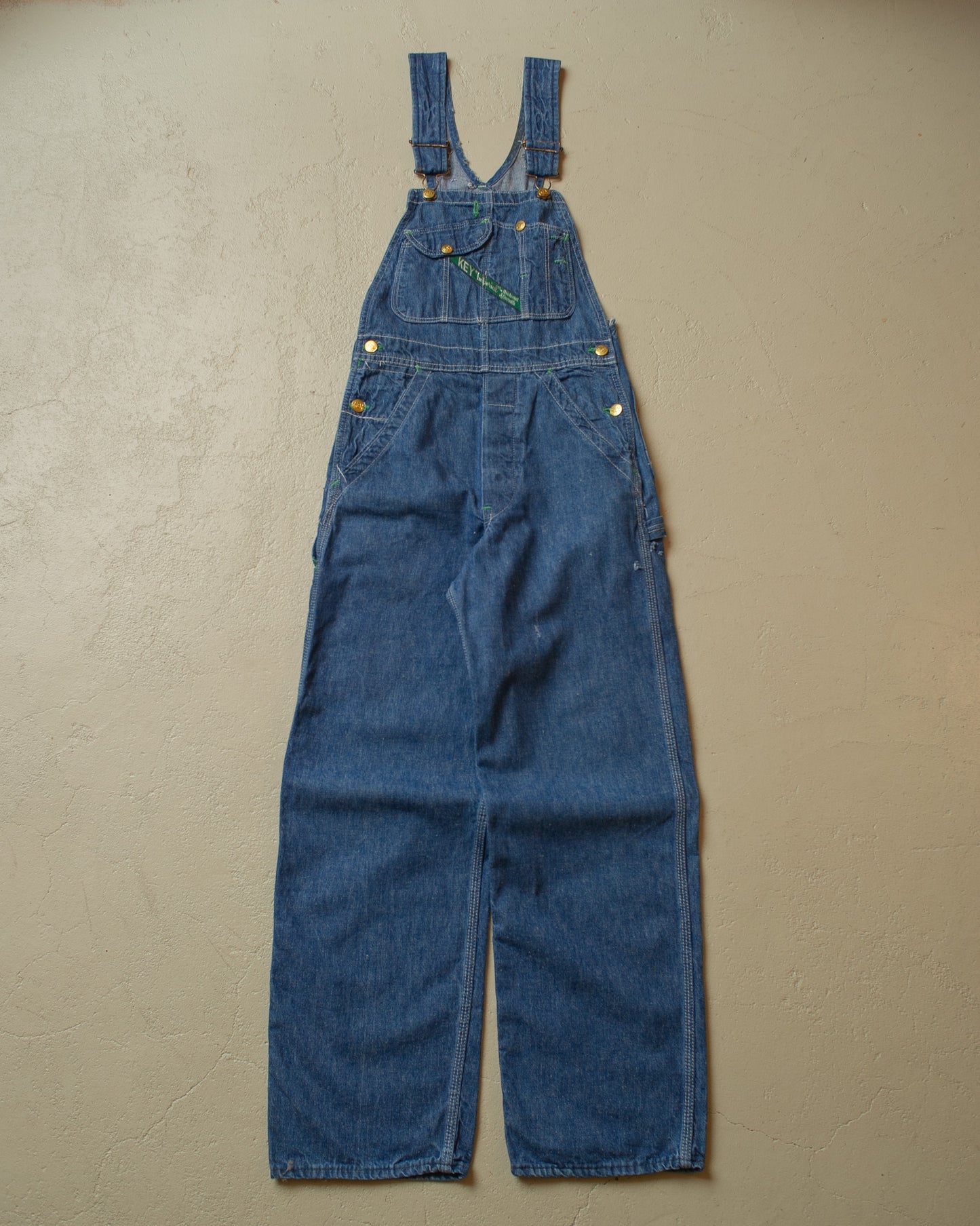 1970s Key "Imperial" Workwear Denim Overalls - S