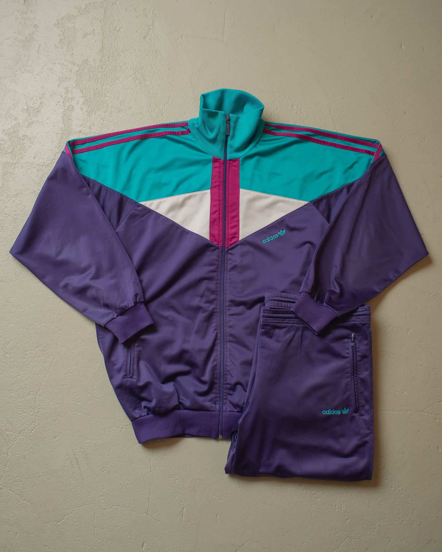 1980s Adidas Colorblock Tracksuit multi - XL